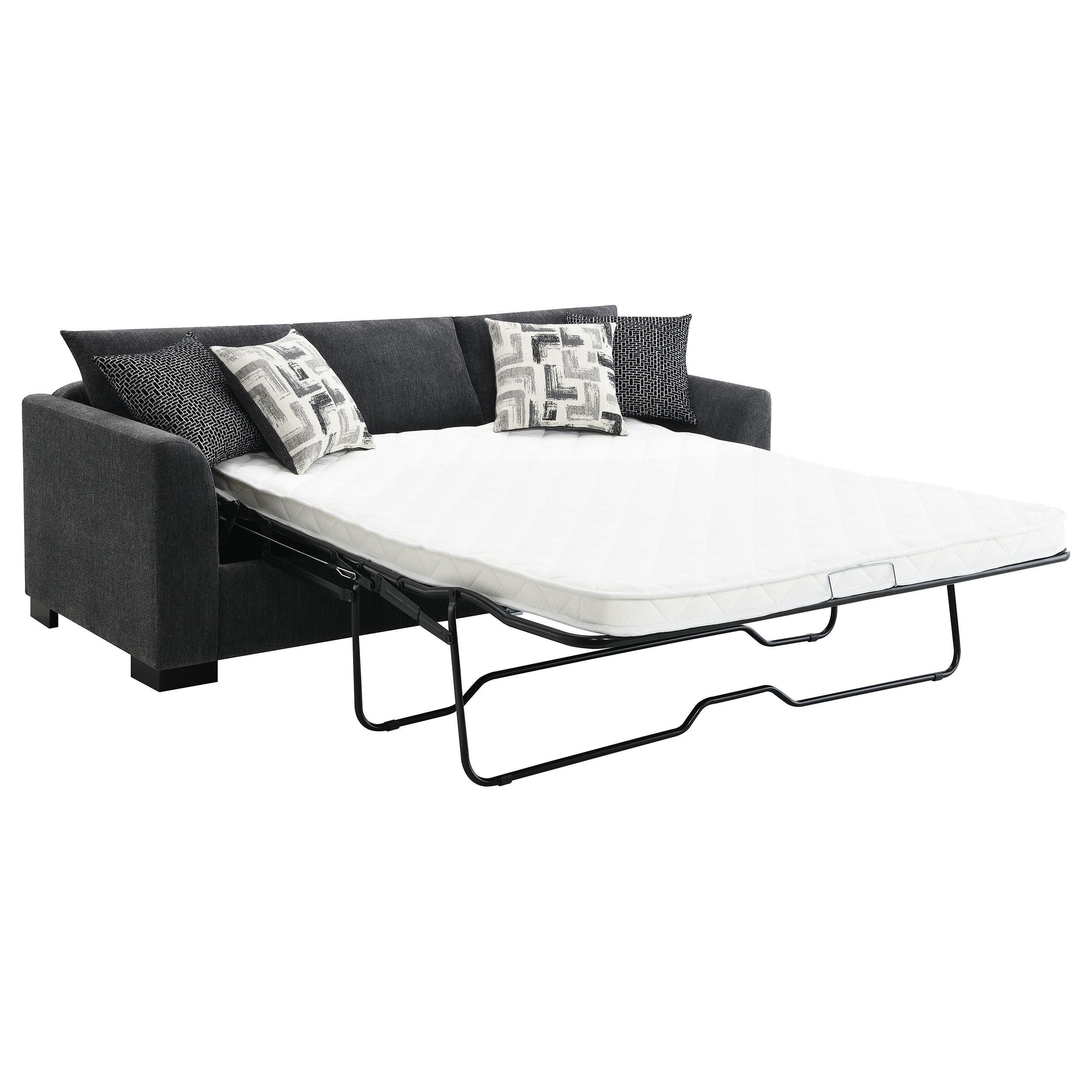 Coaster Furniture Storey 504777 Upholstered Sleeper Sectional Chaise Sofa - Dark Grey - Image 3