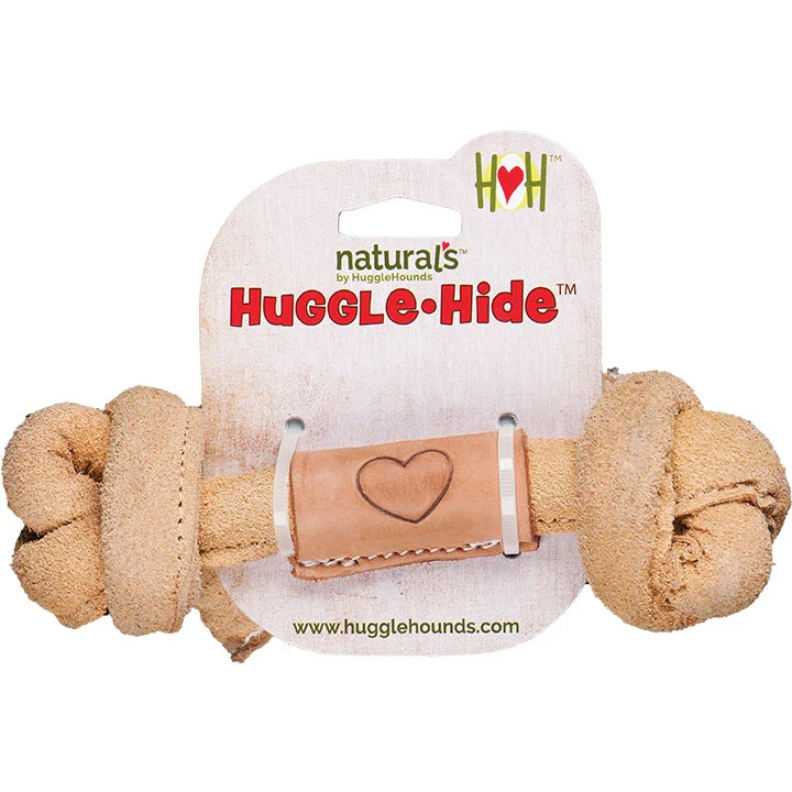 Hugglehounds Dog Natural Leather Knot Bone Small - Image 1