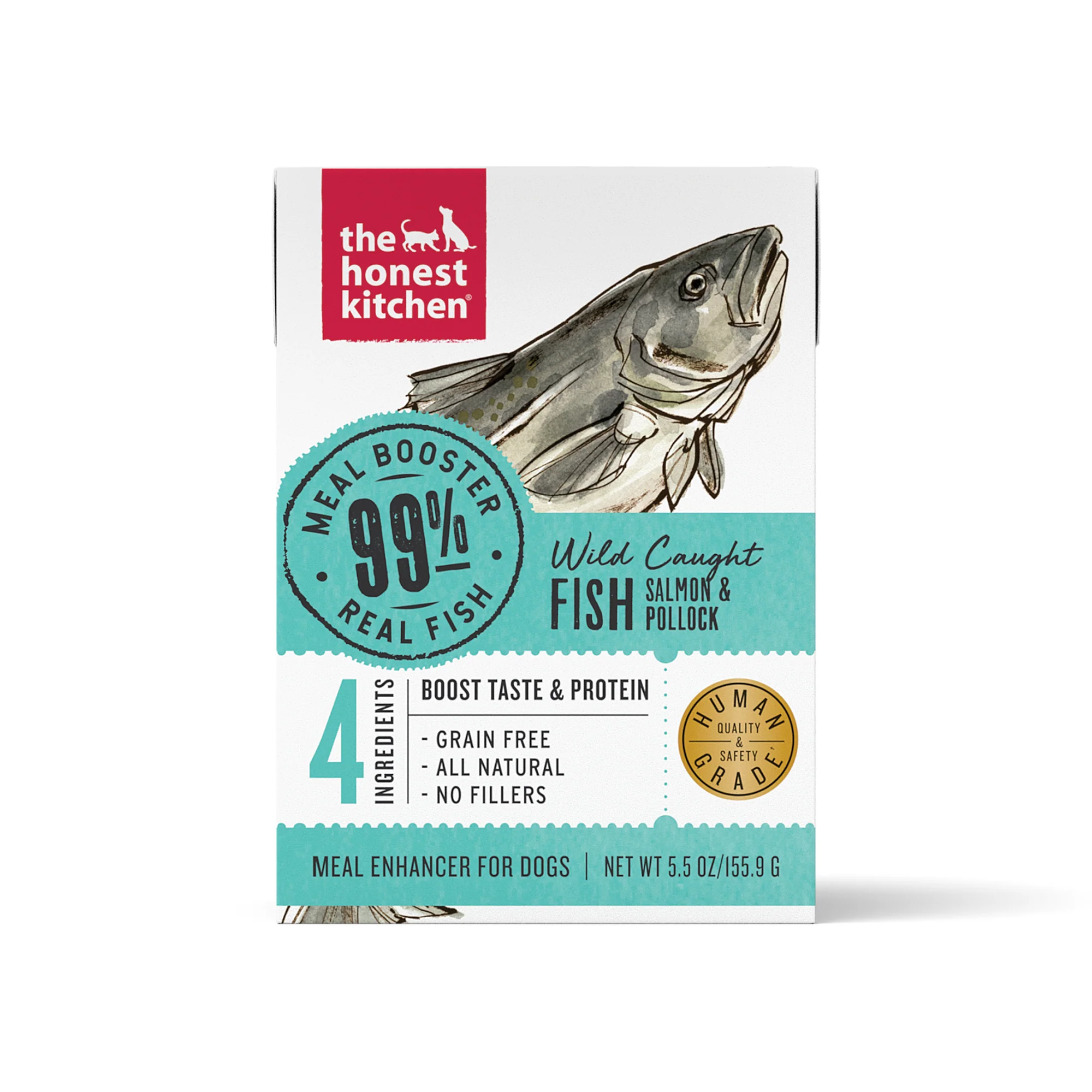 The Honest Kitchen Meal Booster: 99% Salmon & Pollock Dog Food Topper 5.5oz - Image 1
