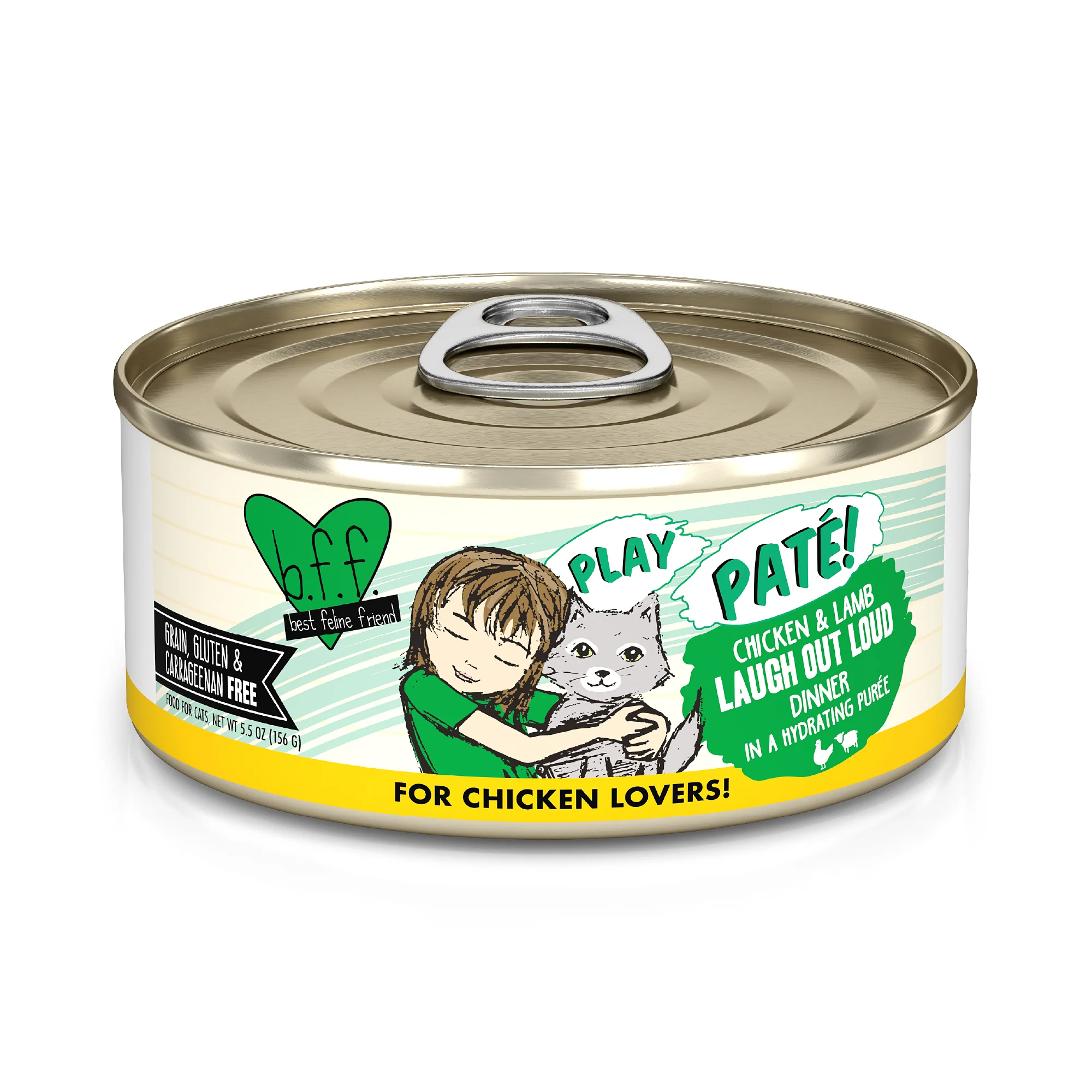 Weruva B.F.F. PLAY Pate Cat food 5.5oz Can Laugh Out Loud Chicken & Lamb - Image 1