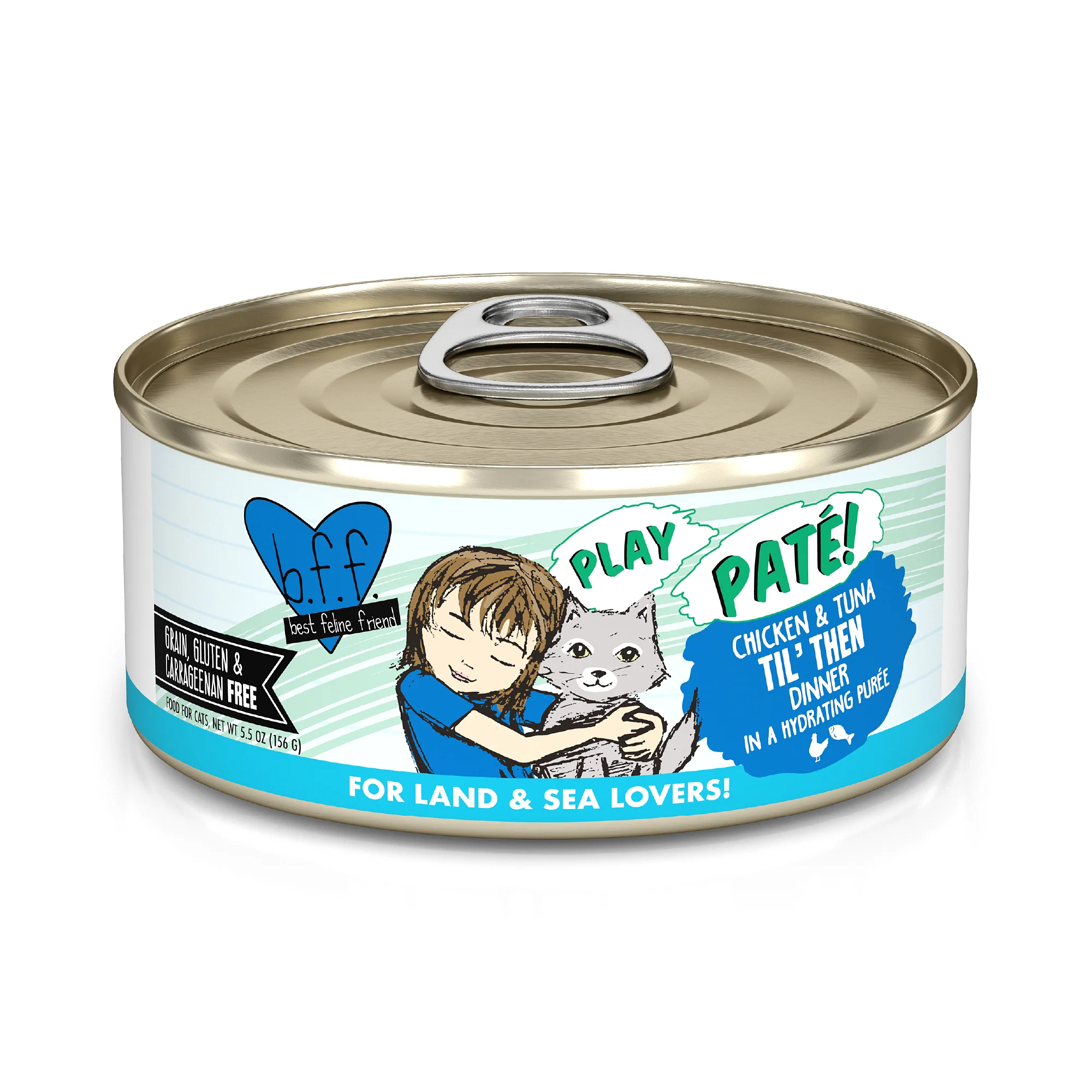 Weruva B.F.F. PLAY Pate Cat food 5.5oz Can Till Then Chicken Tuna - Image 1