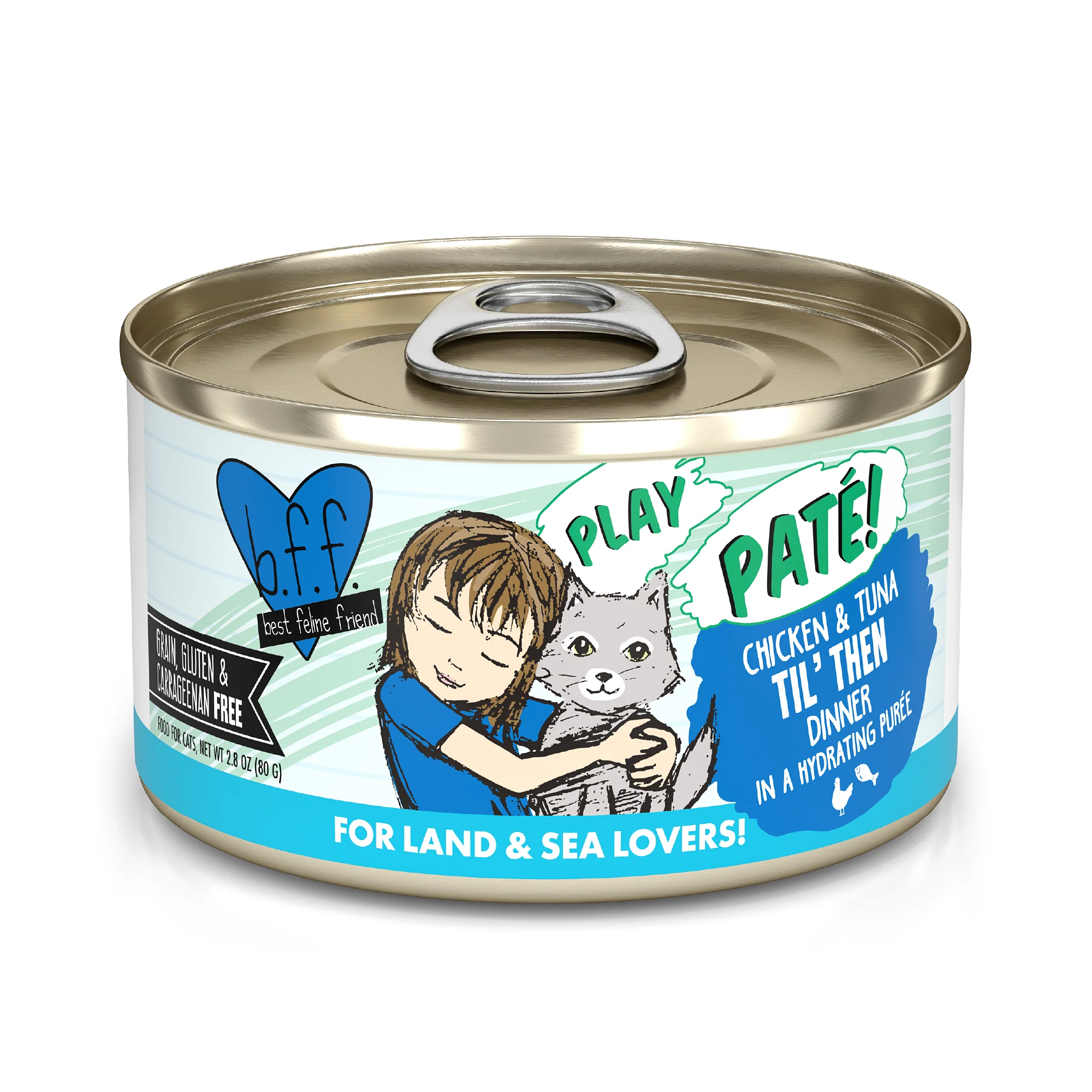 Weruva B.F.F. PLAY Pate Cat food 2.8oz Can Till Then Chicken Tuna - Image 1
