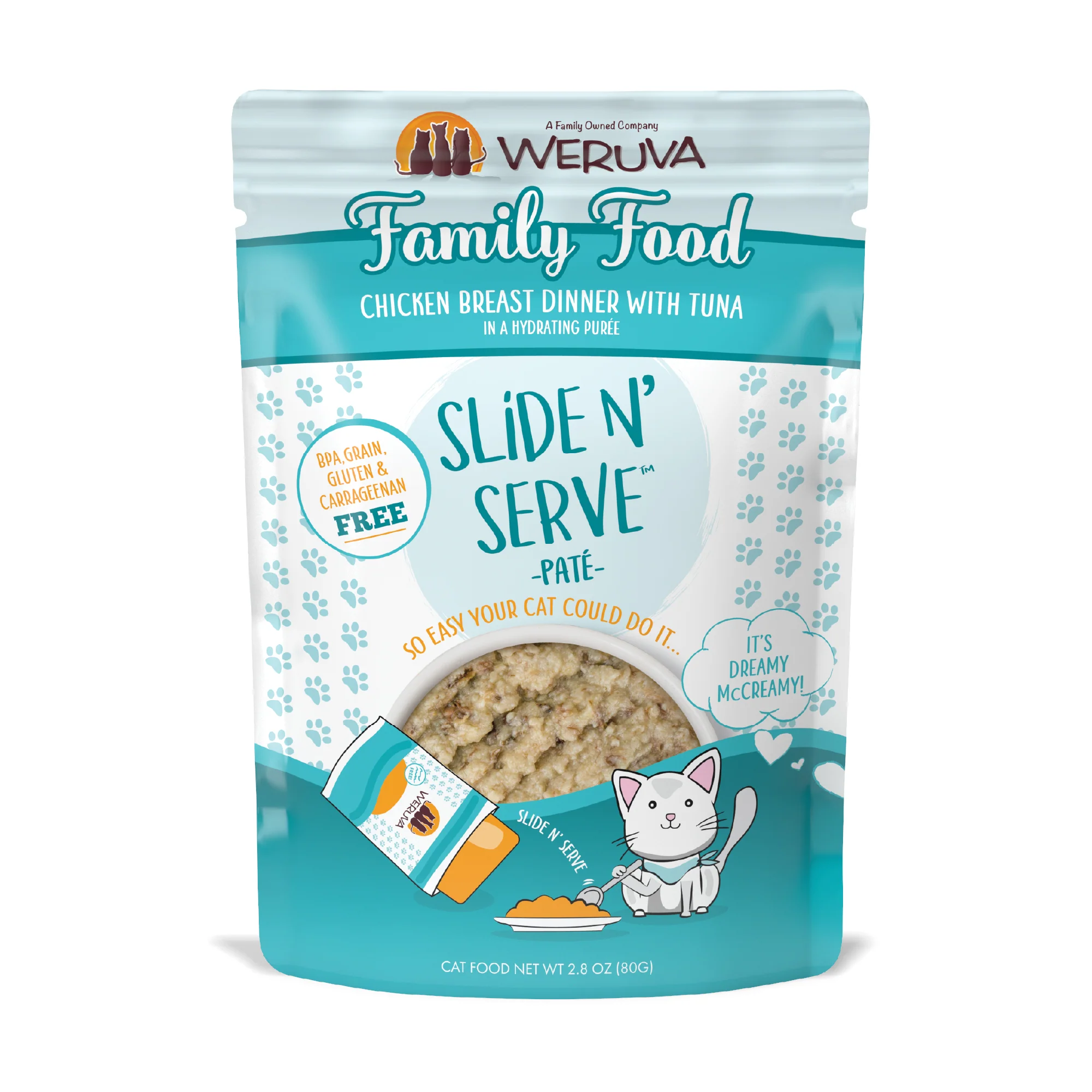 Weruva Pate 2.8oz Slide N Serve Pouch Cat food Family Food - Image 1