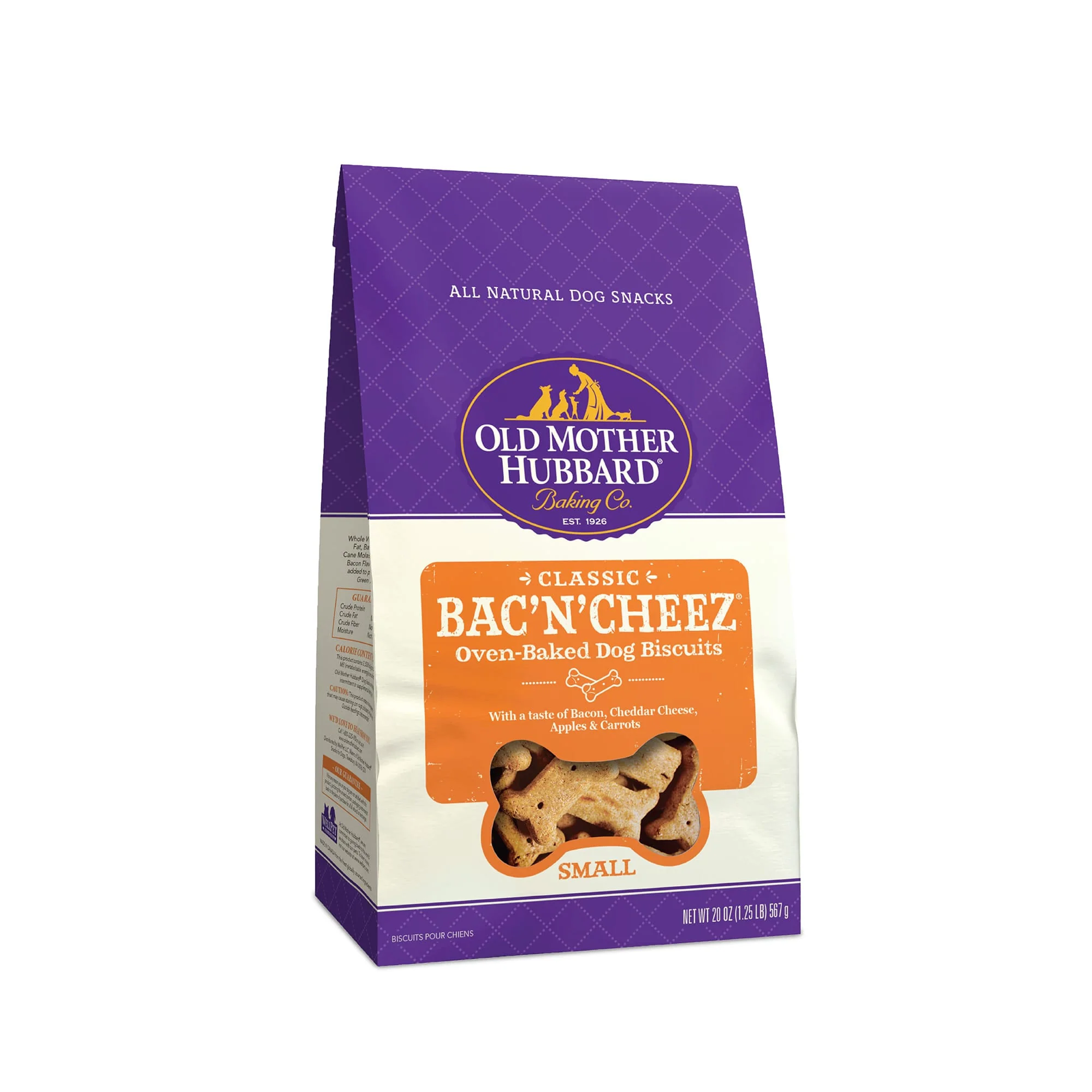 Old Mother Hubbard Classic Bac N Cheez Biscuits Baked Dog Treats  Small  20 Ounce Bag - Image 1