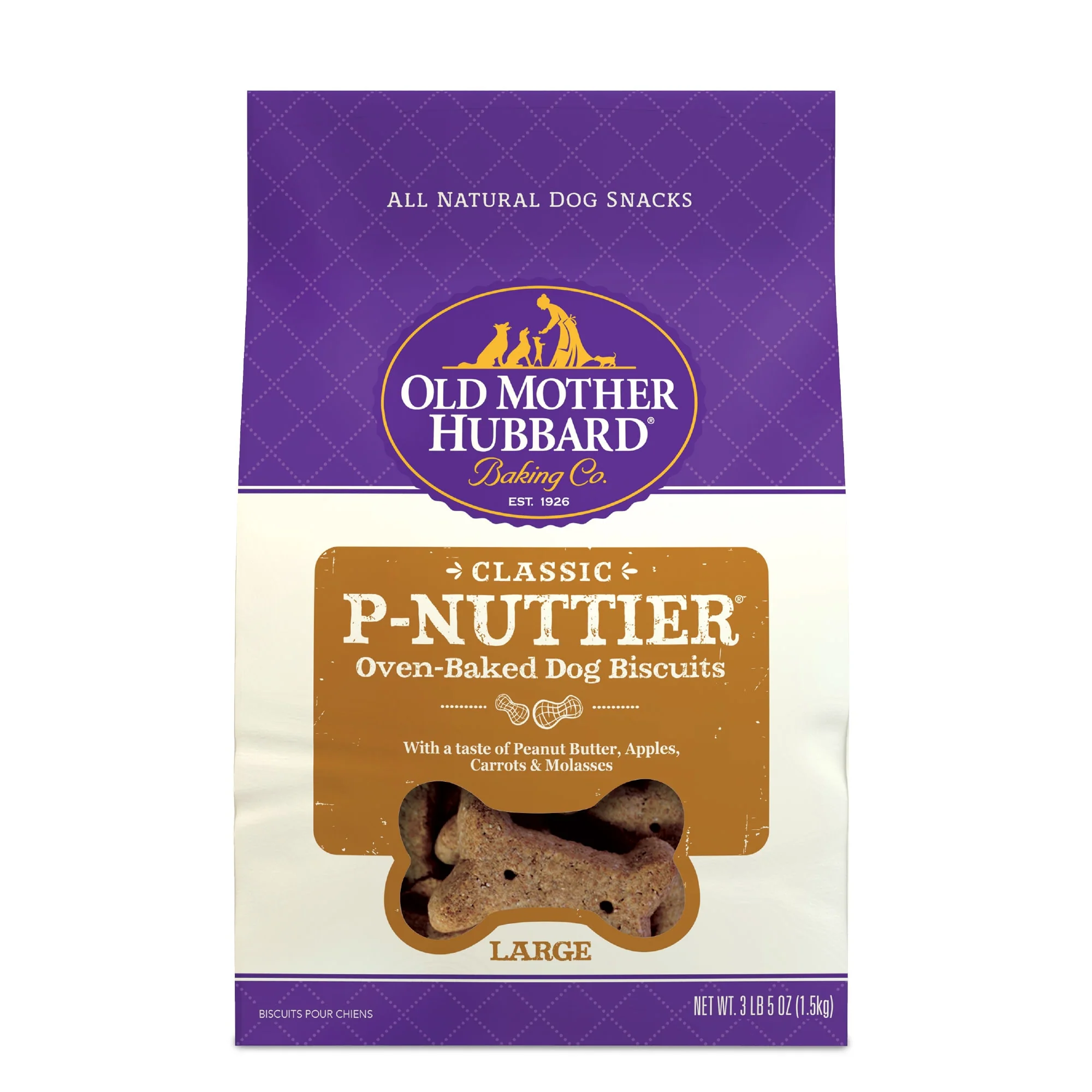 Old Mother Hubbard Classic P-Nuttier Biscuits Baked Dog Treats  Large  3lb 5oz Bag - Image 1