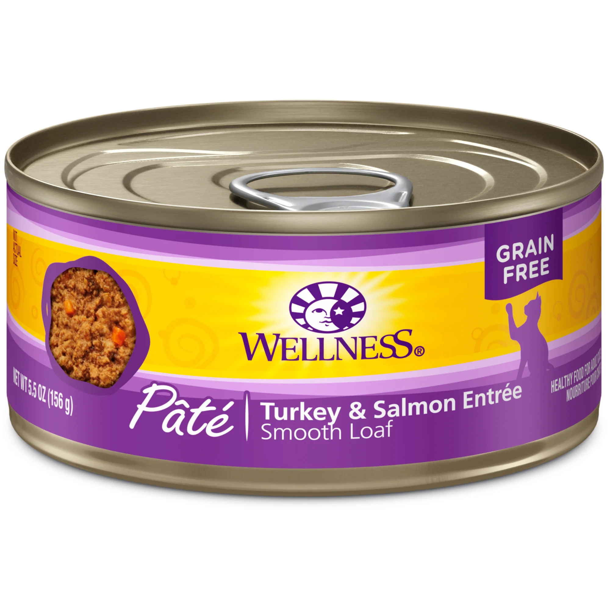 Wellness Complete Health Grain Free Canned Cat Food Turkey & Salmon Pate 5.5ozs - Image 1