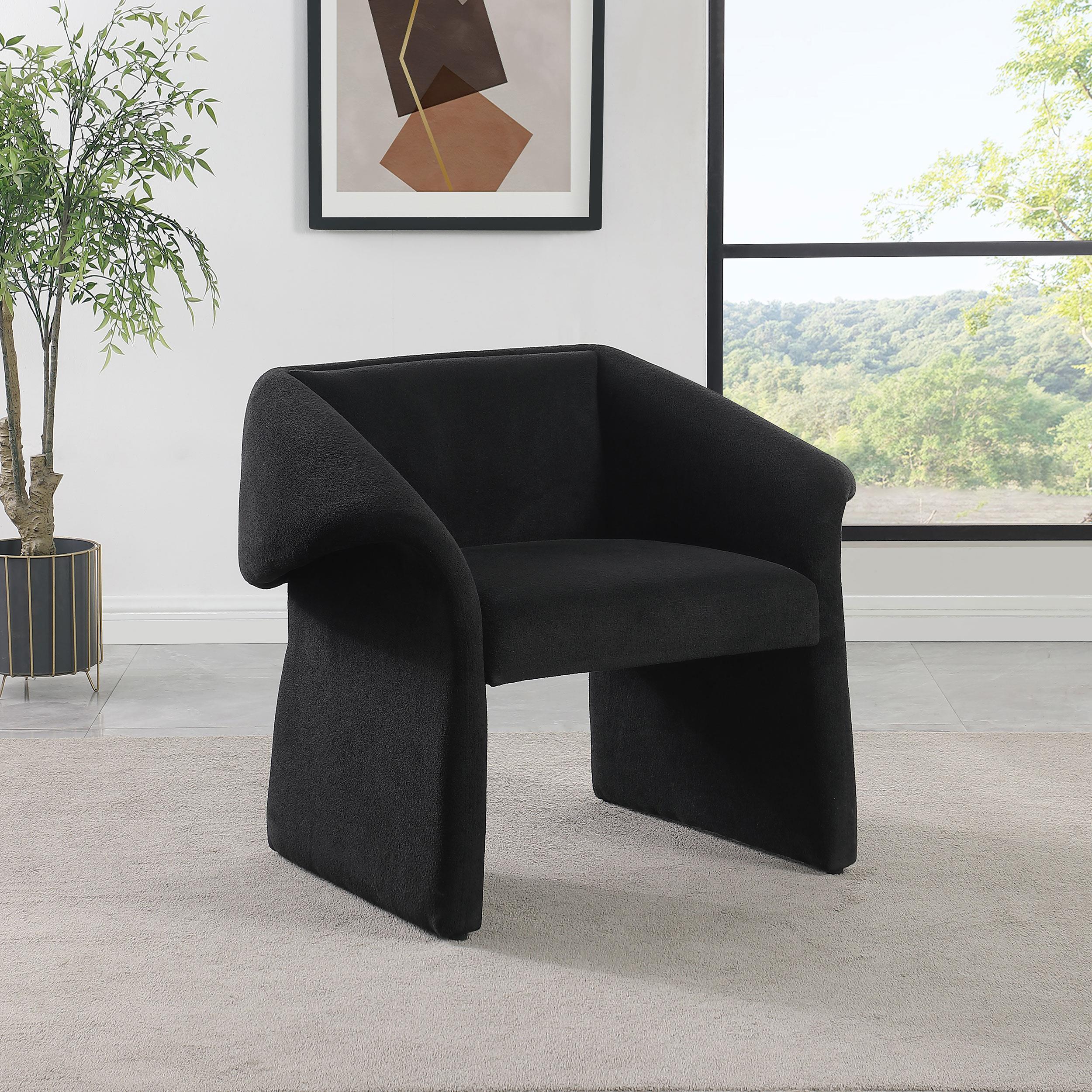 Coaster Furniture Ramsey 907524 Upholstered Sloped Arm Accent Chair - Black - Image 2