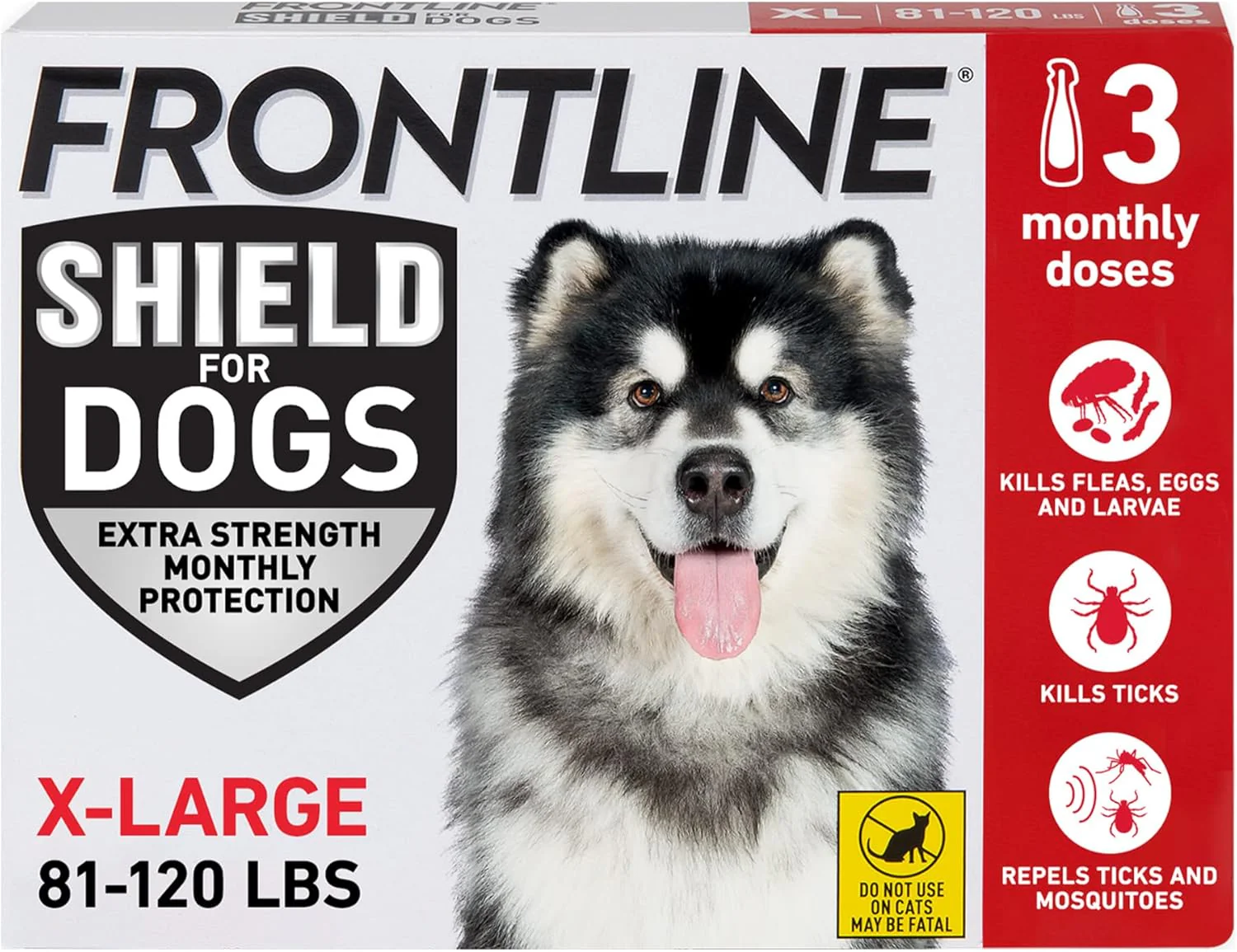 Frontline Shield Flea & Tick Treatment for X-Large Dogs 81-120 lbs. 3pk - Image 1