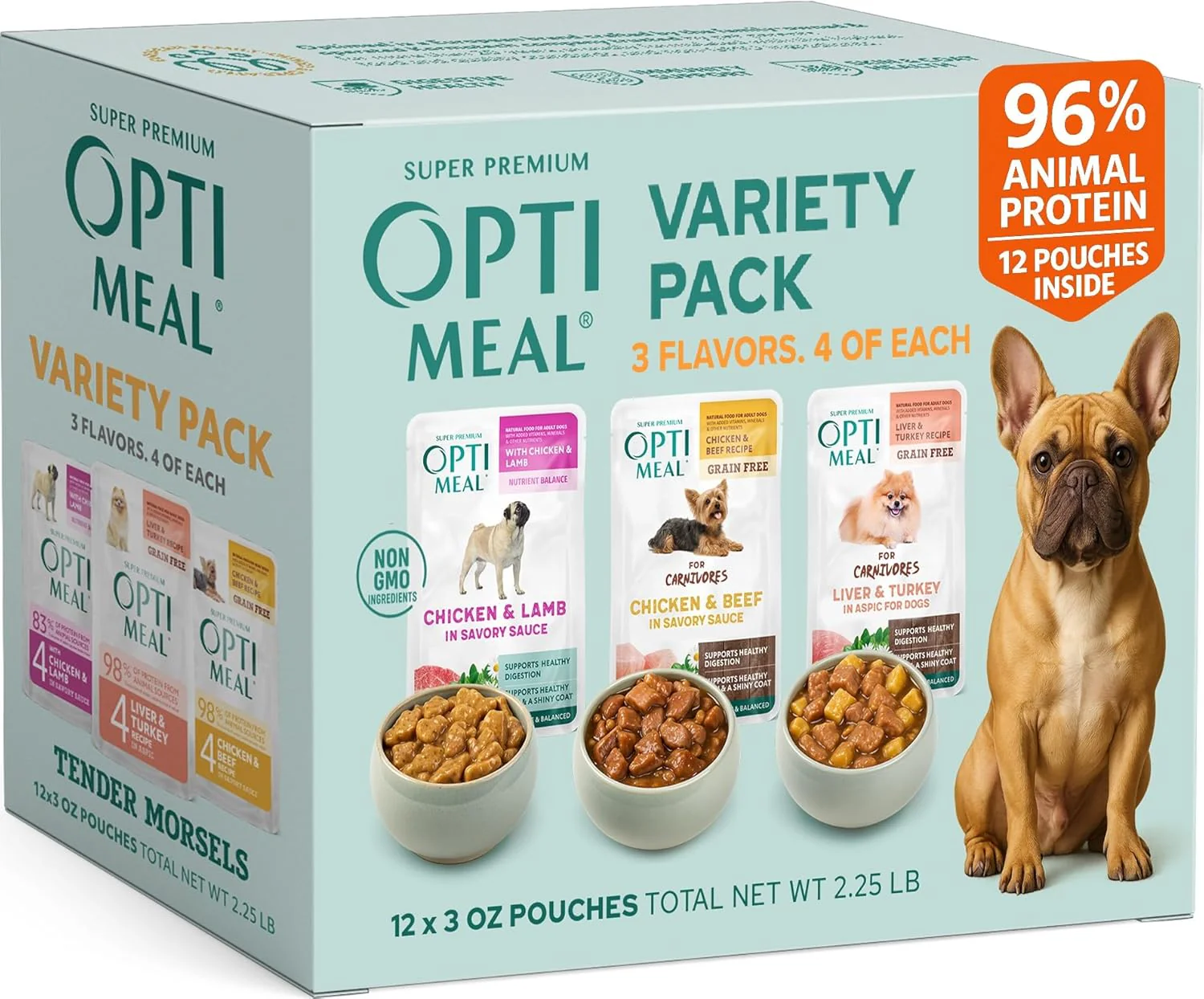 Optimeal Wet Dog Food Variety Pack Adult Dogs 3oz 12pk - Image 1