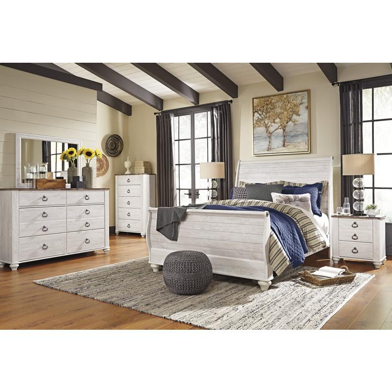 Signature Design by Ashley Willowton B267B32 6 pc Queen Sleigh Bedroom Set - Image 1