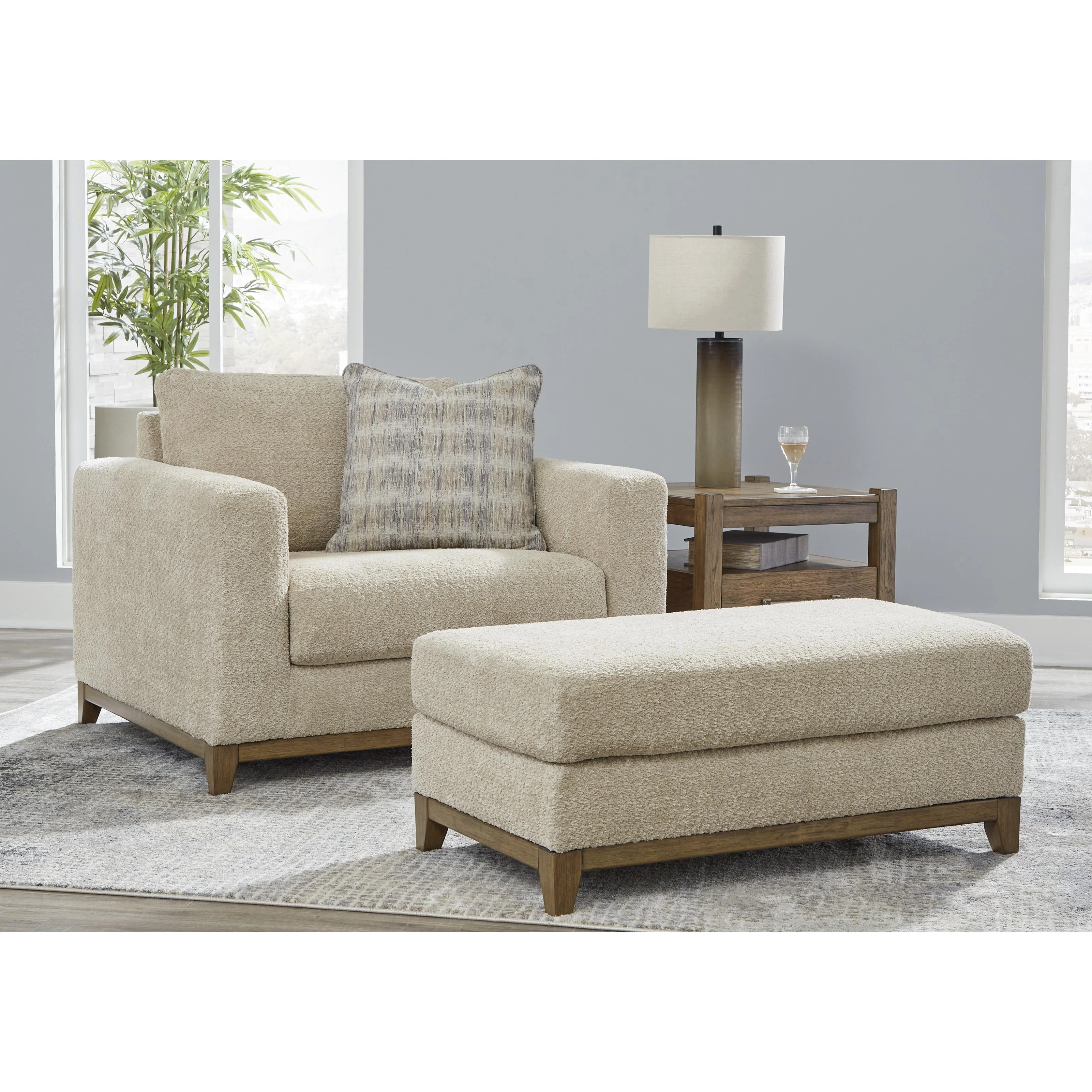 Signature Design by Ashley Parklynn 48902U2 Oversized Chair and Ottoman