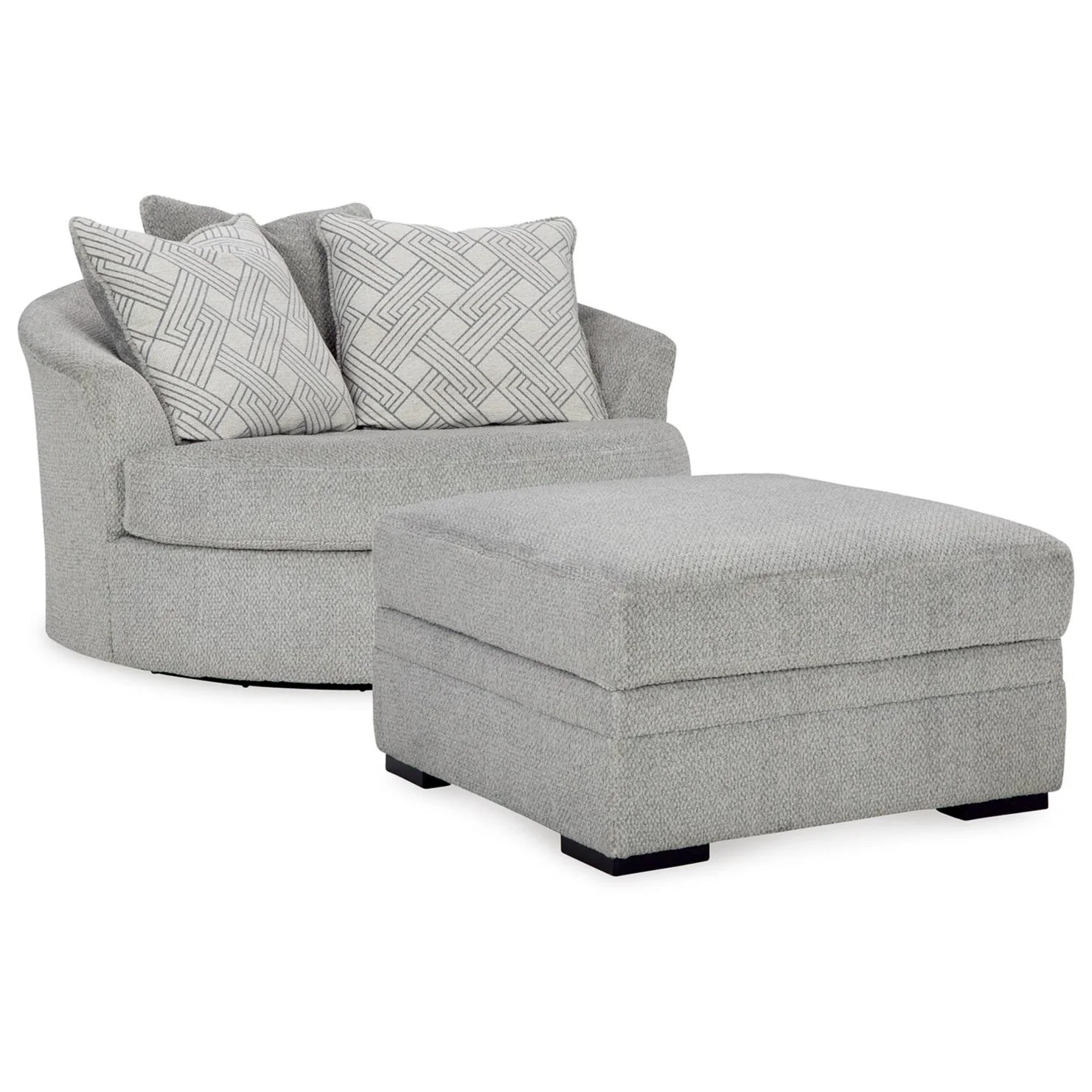 Signature Design by Ashley Casselbury 52906U1 Oversized Swivel Chair and Ottoman - Image 1