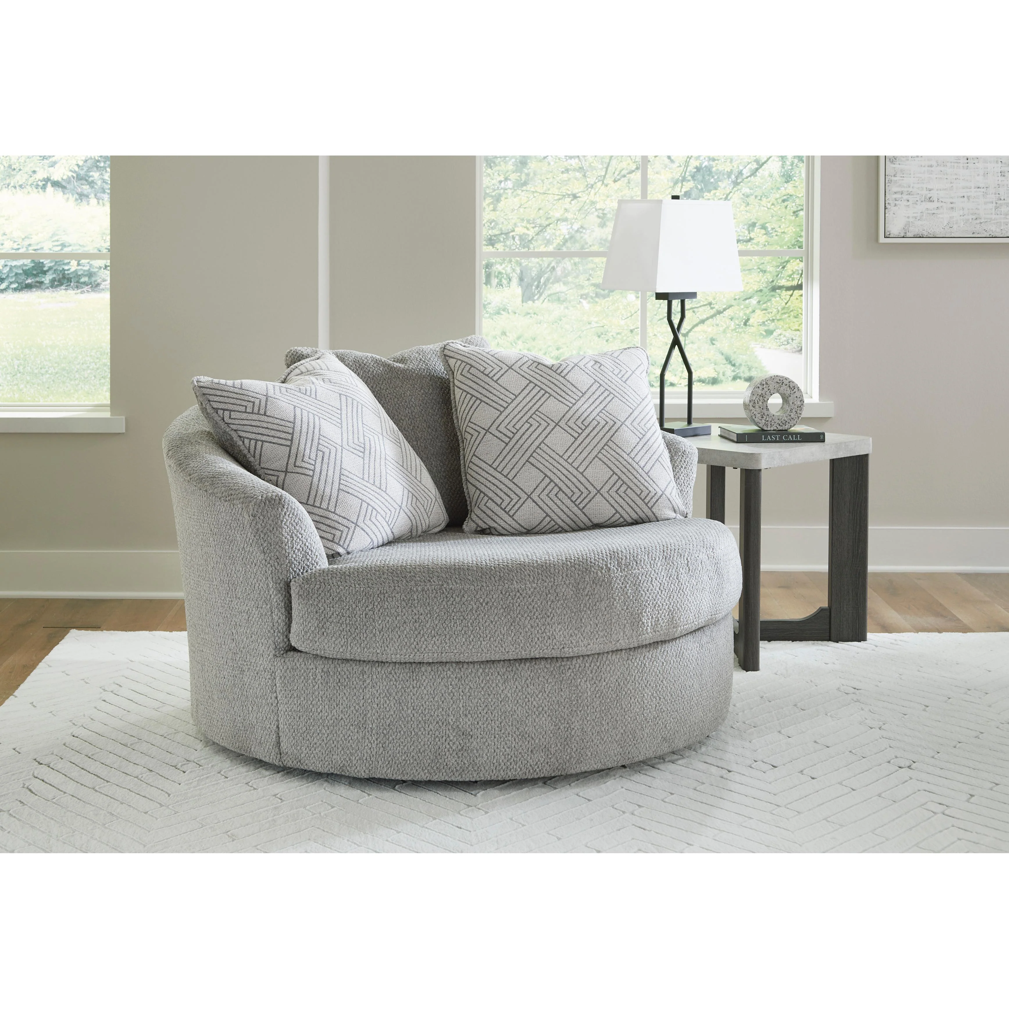 Signature Design by Ashley Casselbury 52906U1 Oversized Swivel Chair and Ottoman - Image 2