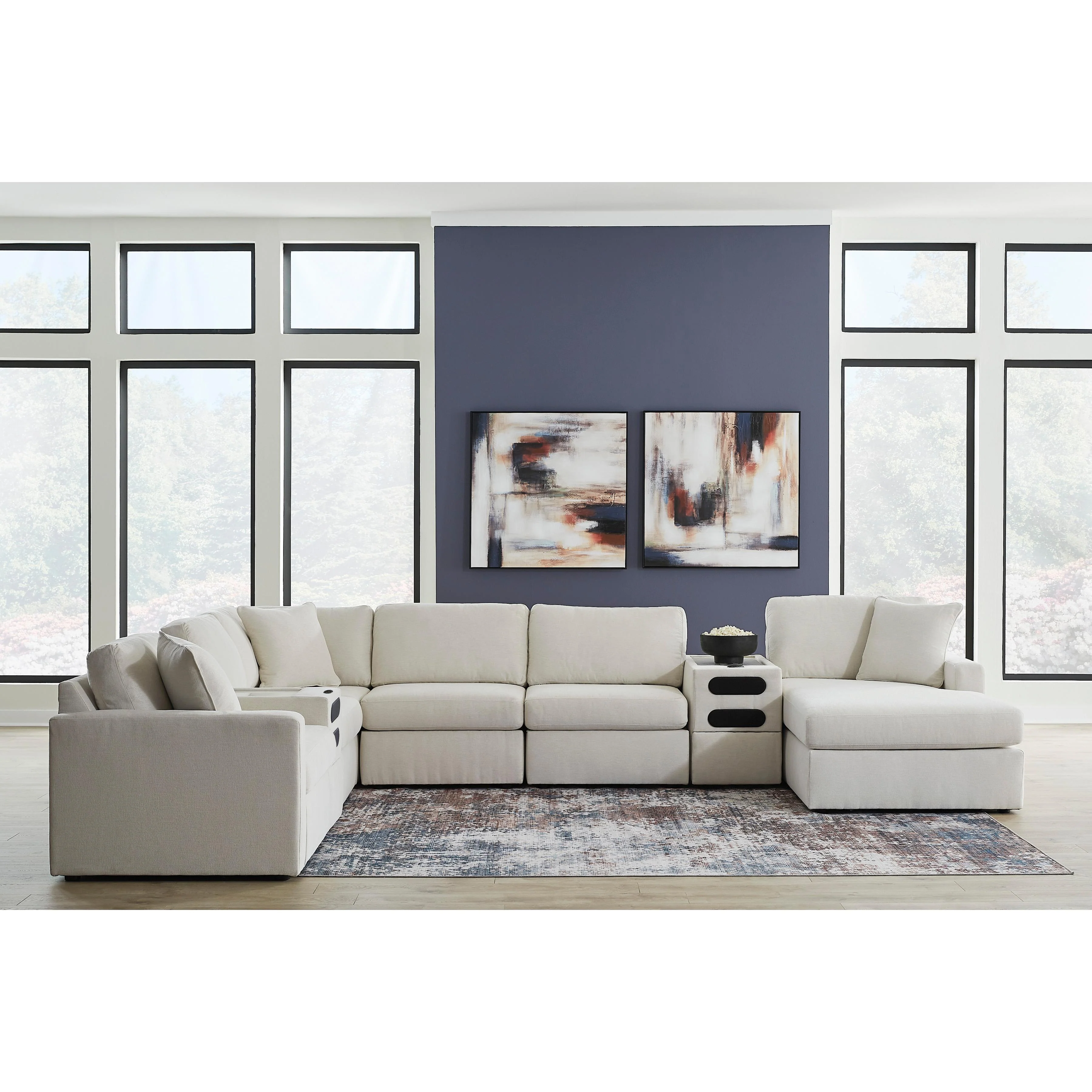 Signature Design by Ashley Modmax 92103S47 8 pc Sectional with Chaise and Audio Consoles - Image 2