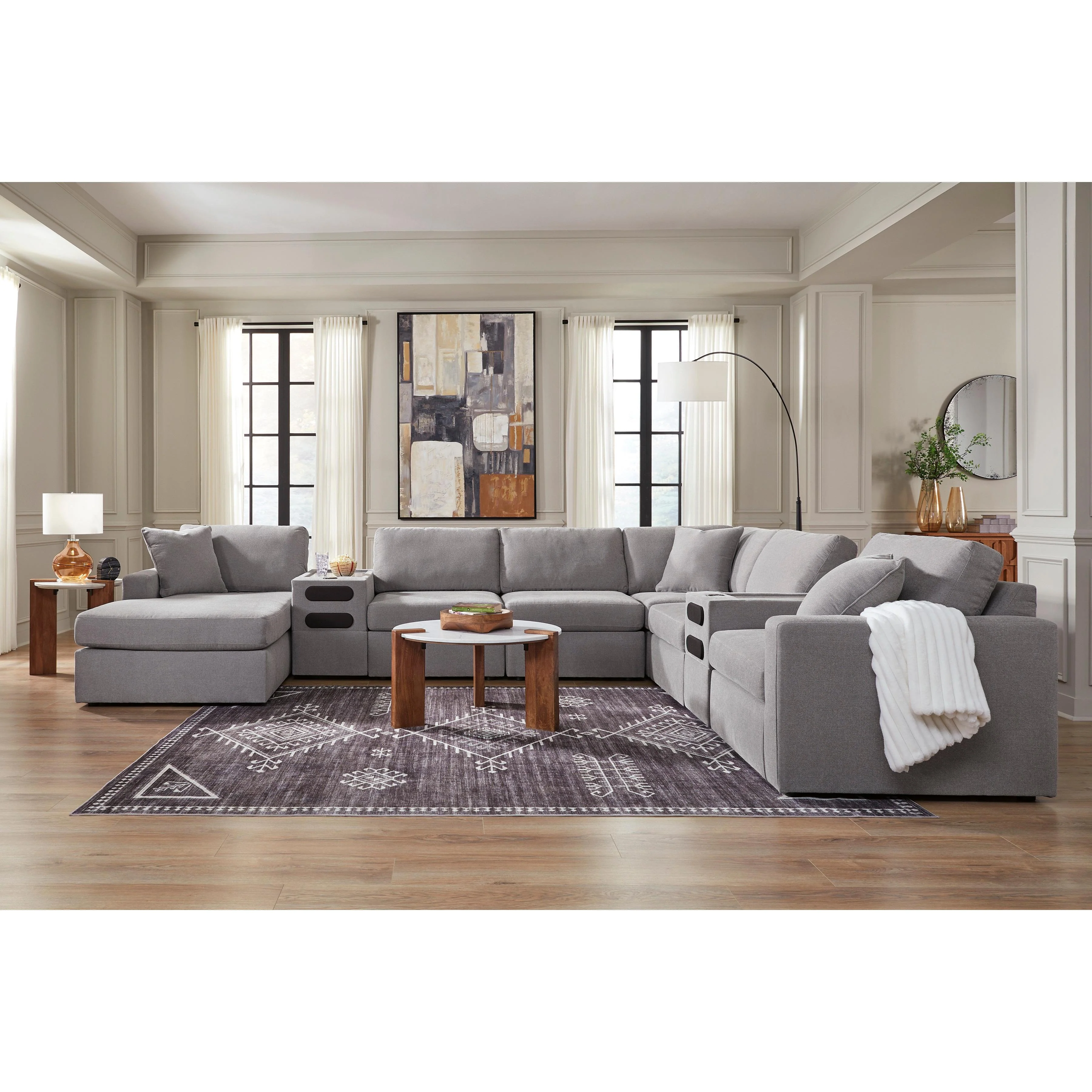 Signature Design by Ashley Modmax 92104S49 8 pc Sectional with Audio System and Chaise - Image 3