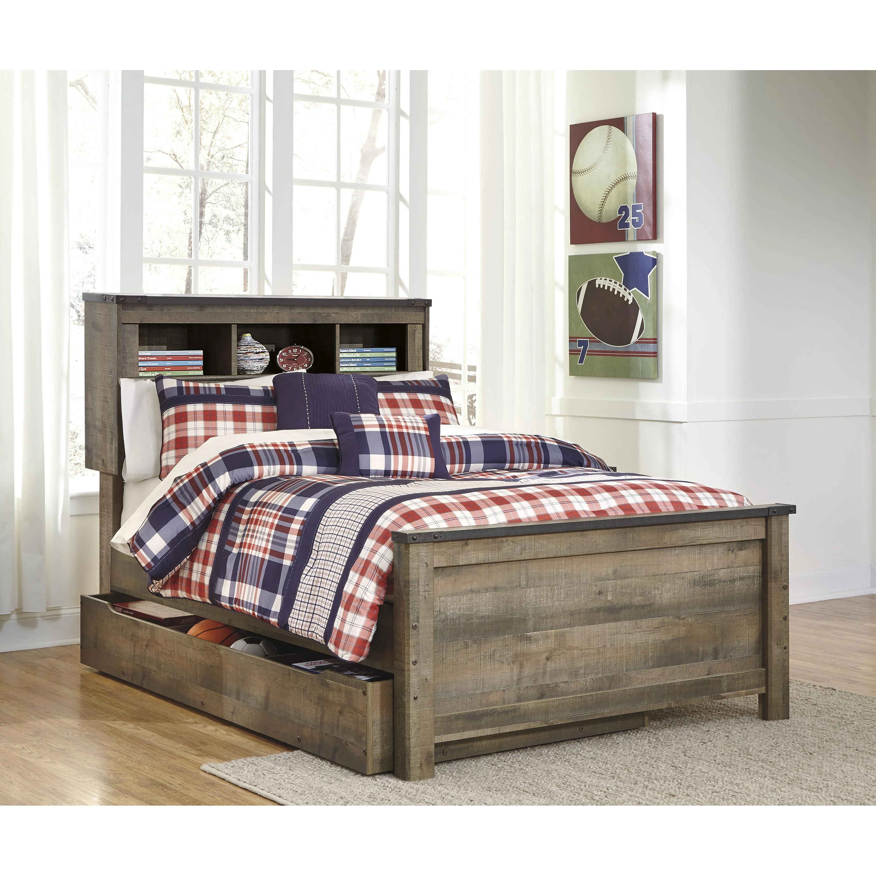 Signature Design by Ashley Trinell B446B91 Full Bookcase Bed with Storage - Image 2