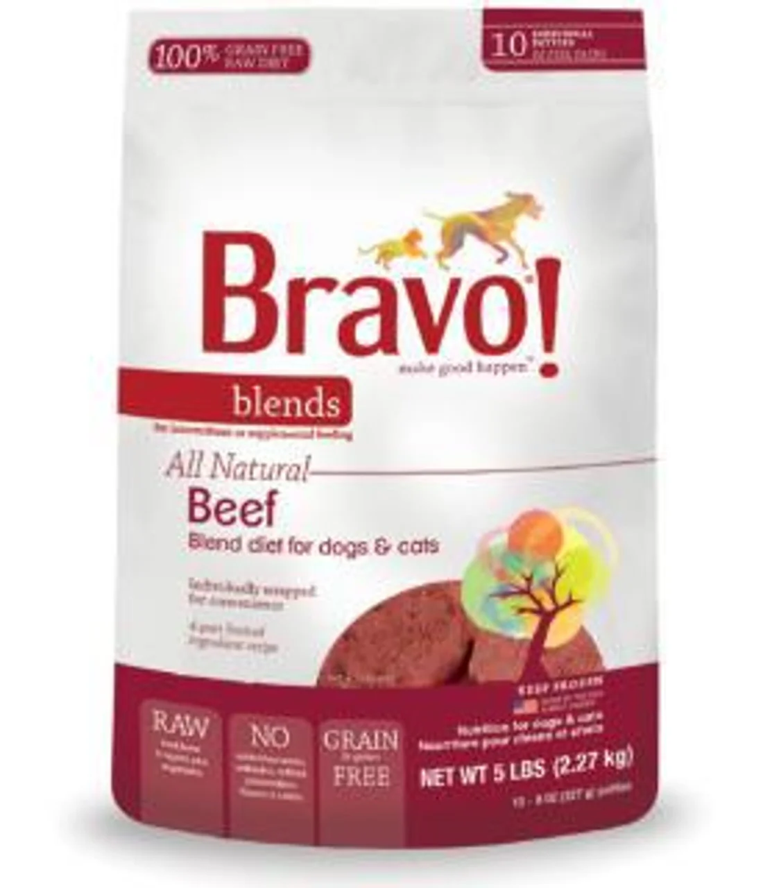 Bravo Raw Diet 294147 Bravo Frz Raw Nz Beaf Blend Pat 5 - Image 1