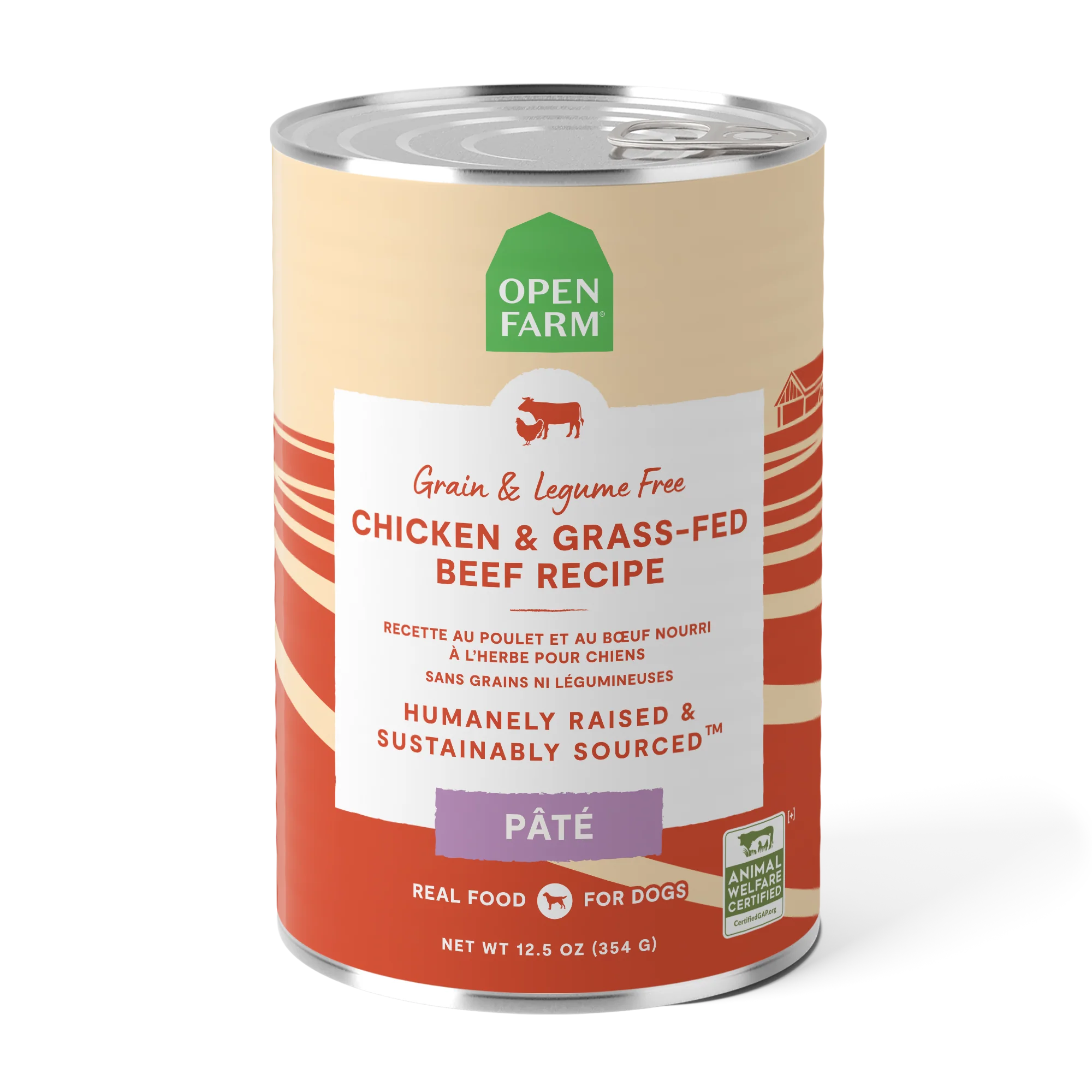 Open Farm Chicken & Grass-Fed Beef Pâté For Dogs 12.5oz Can