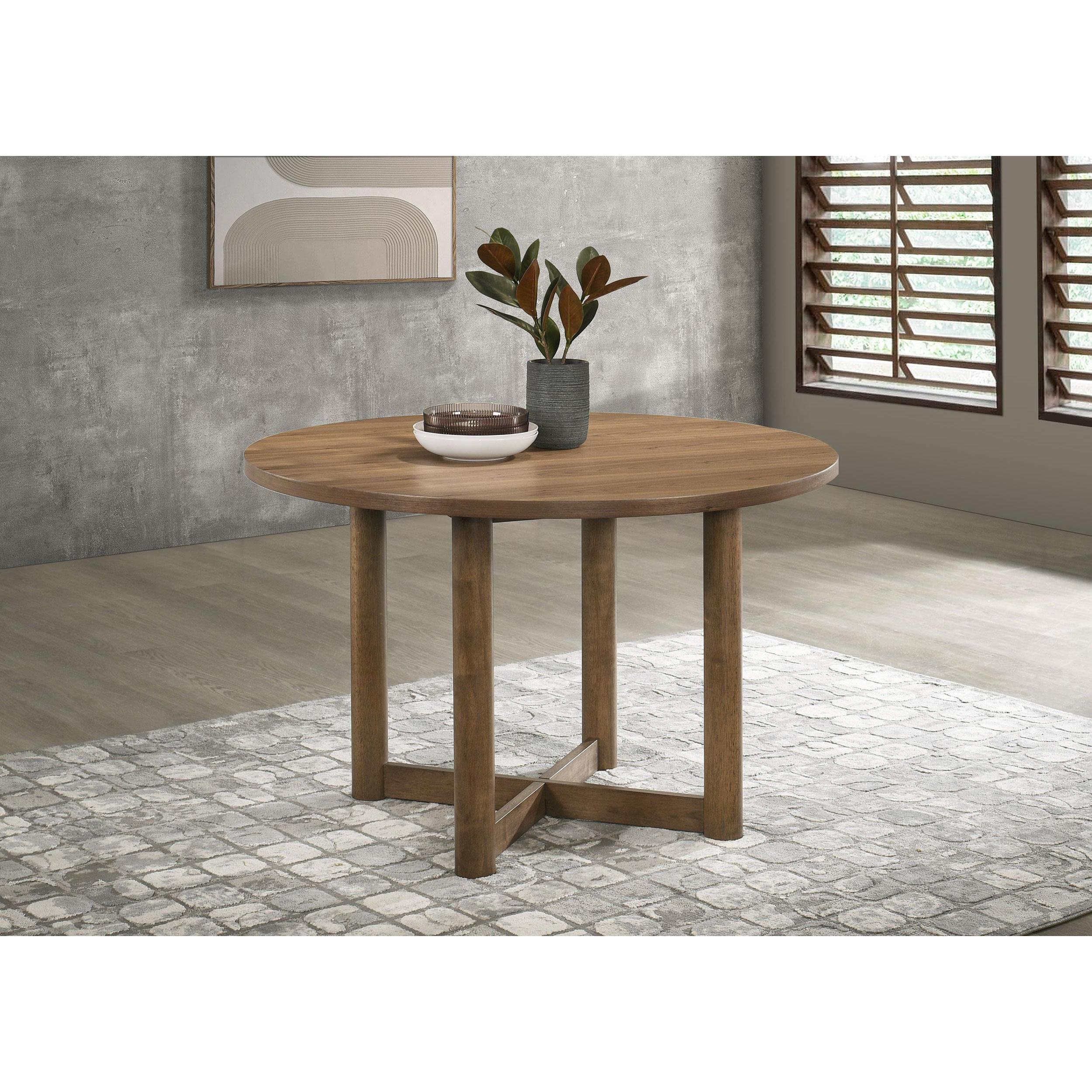 Coaster Furniture Crestmore 108570 46-inch Round Wood Dining Table - Walnut - Image 2