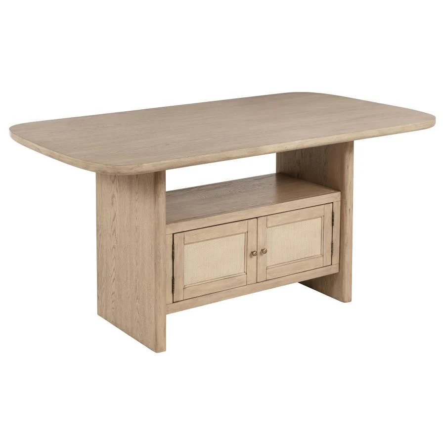 Coaster Furniture Kailani 109388 Cane Counter Height Storage Dining Table - Beige Oak - Image 1