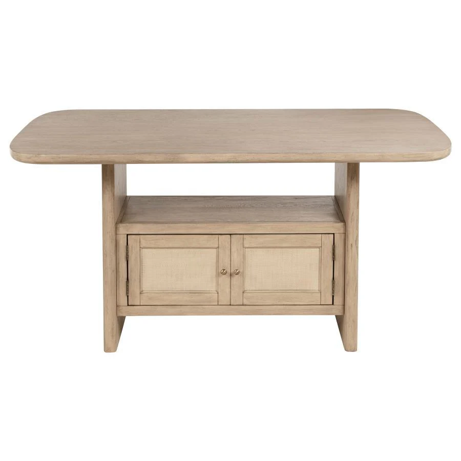 Coaster Furniture Kailani 109388 Cane Counter Height Storage Dining Table - Beige Oak - Image 3