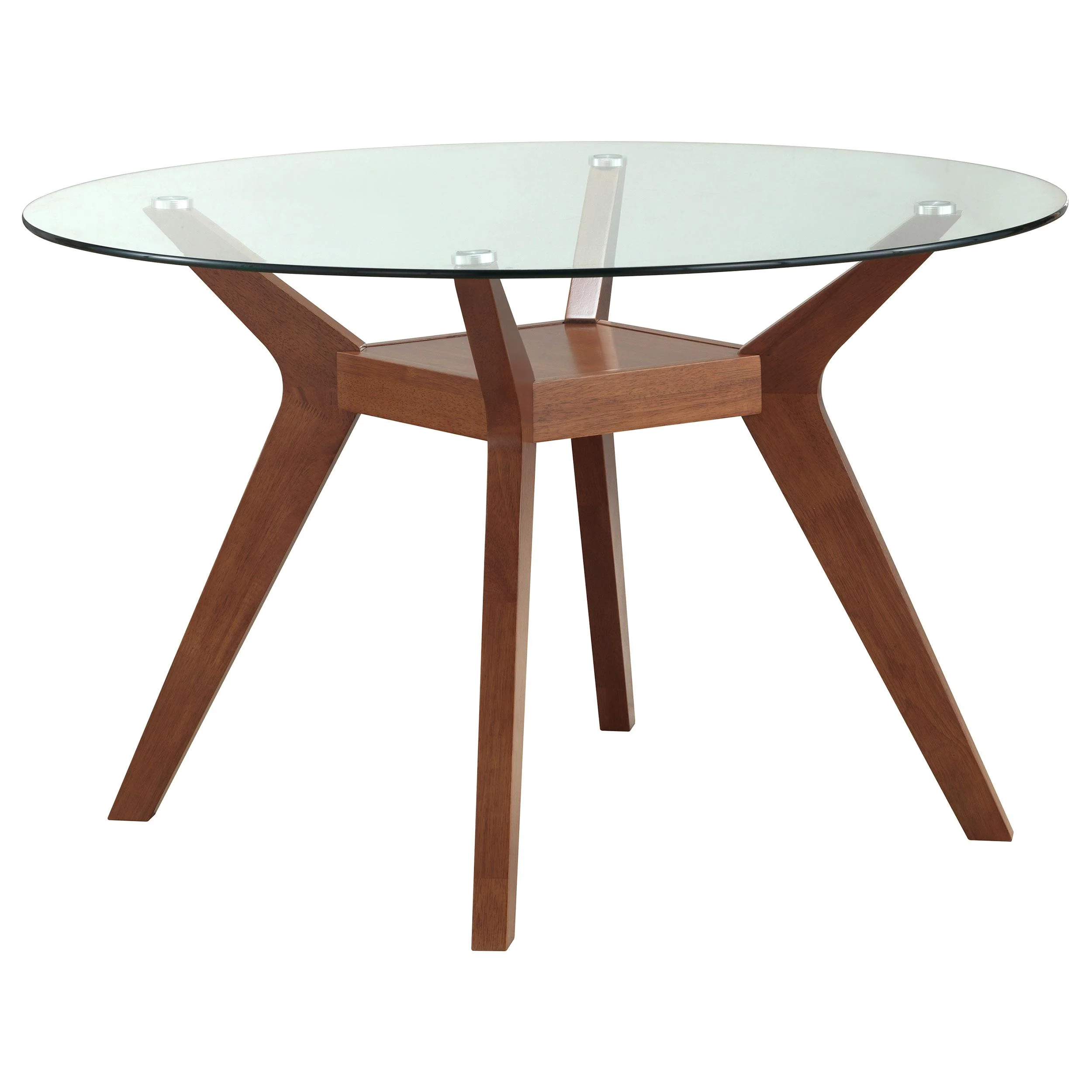 Coaster Furniture Paxton 122180BG Round 48-inch Glass Top Wood Dining Table - Nutmeg - Image 1
