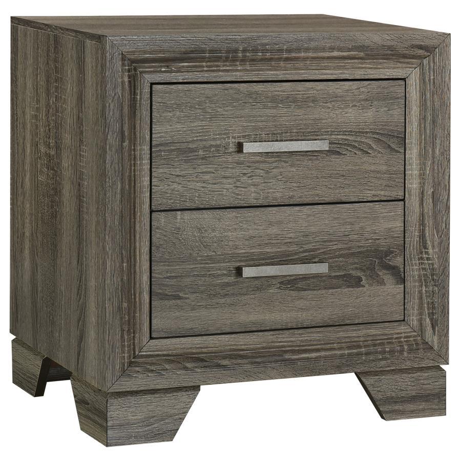 Coaster Furniture Wright 223342 2-Drawer Nightstand Bedside Table - Brown Oak - Image 1