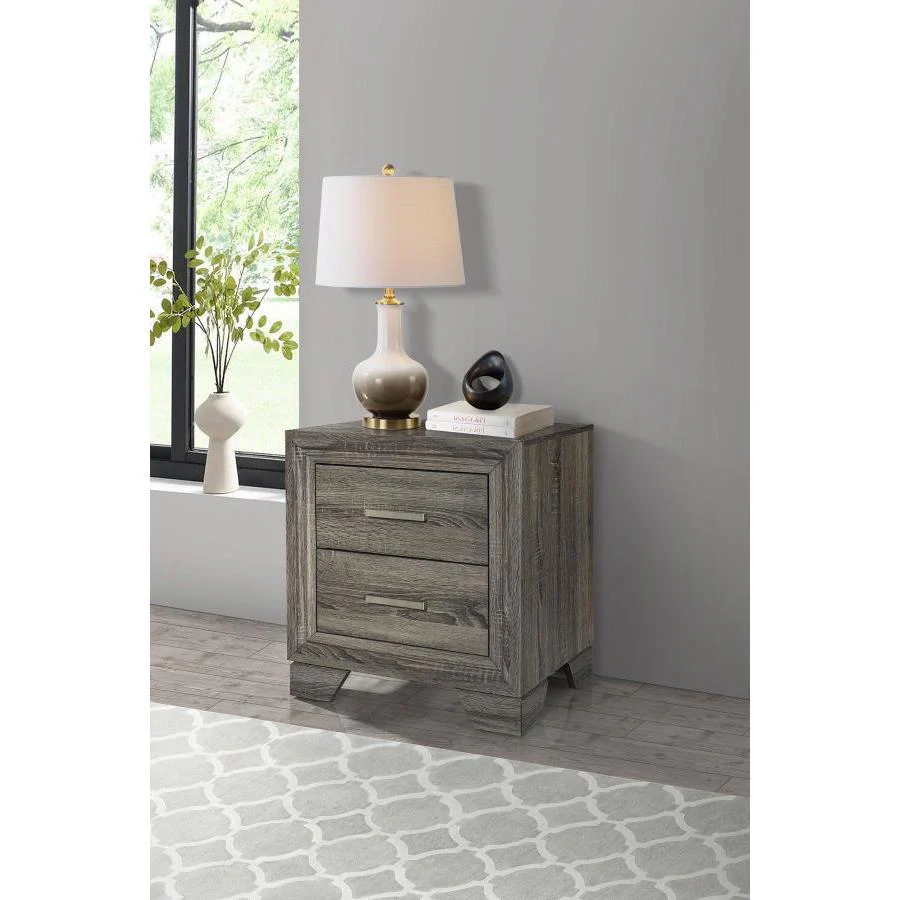 Coaster Furniture Wright 223342 2-Drawer Nightstand Bedside Table - Brown Oak - Image 2