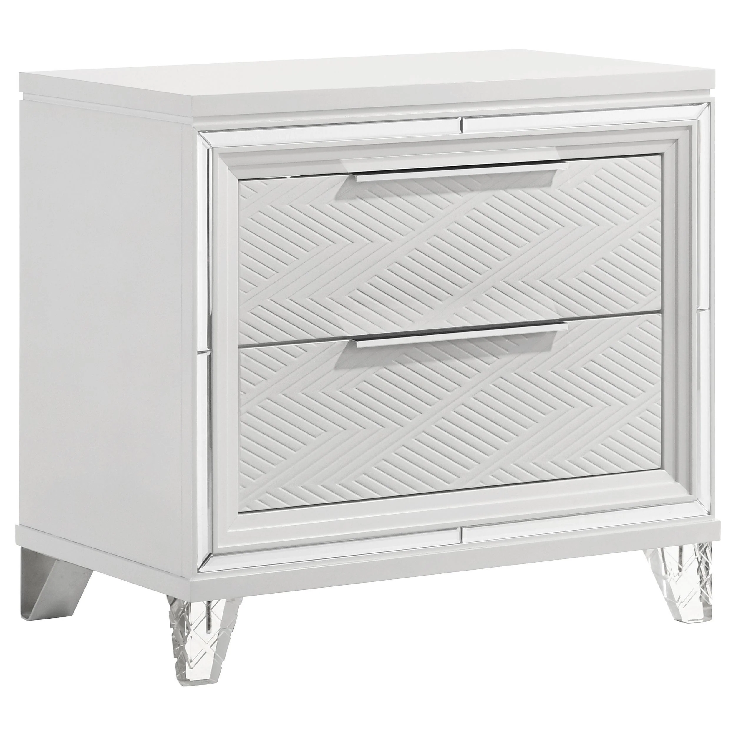 Coaster Furniture Marmore 224962 2-Drawer Nightstand Bedside Table - White - Image 1