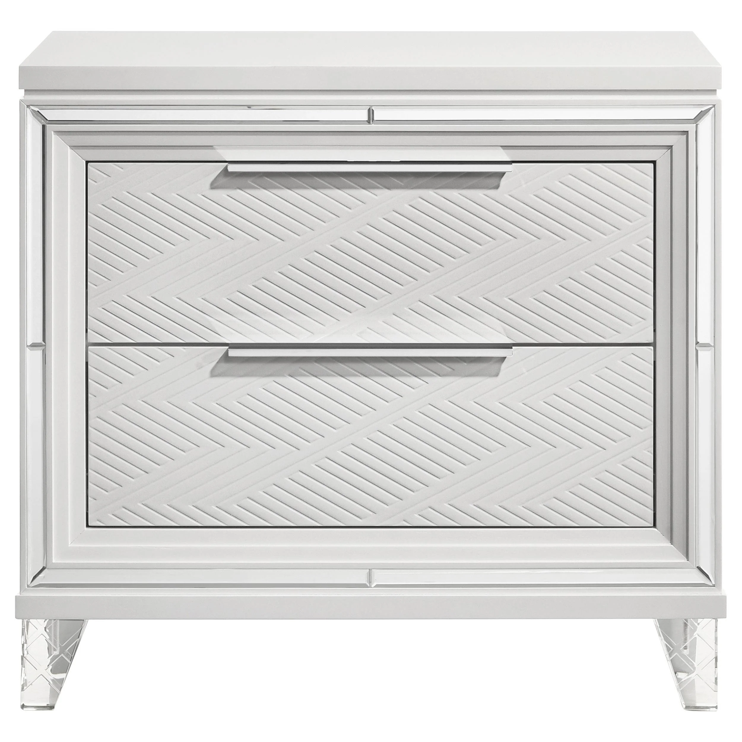 Coaster Furniture Marmore 224962 2-Drawer Nightstand Bedside Table - White - Image 3