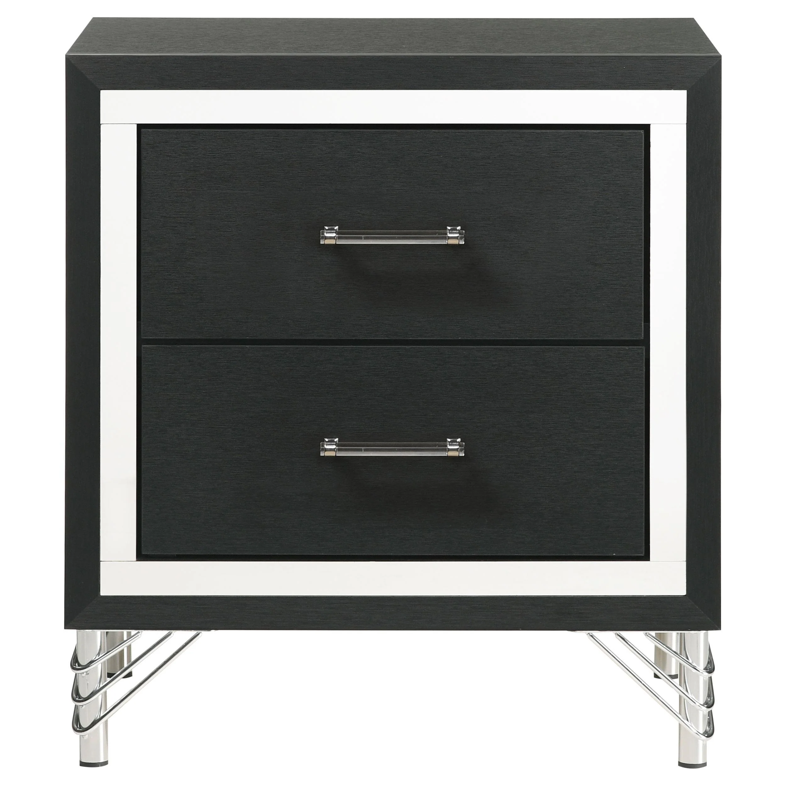 Coaster Furniture Lucia 224992 2-Drawer Nightstand Bedside Table - Black - Image 3