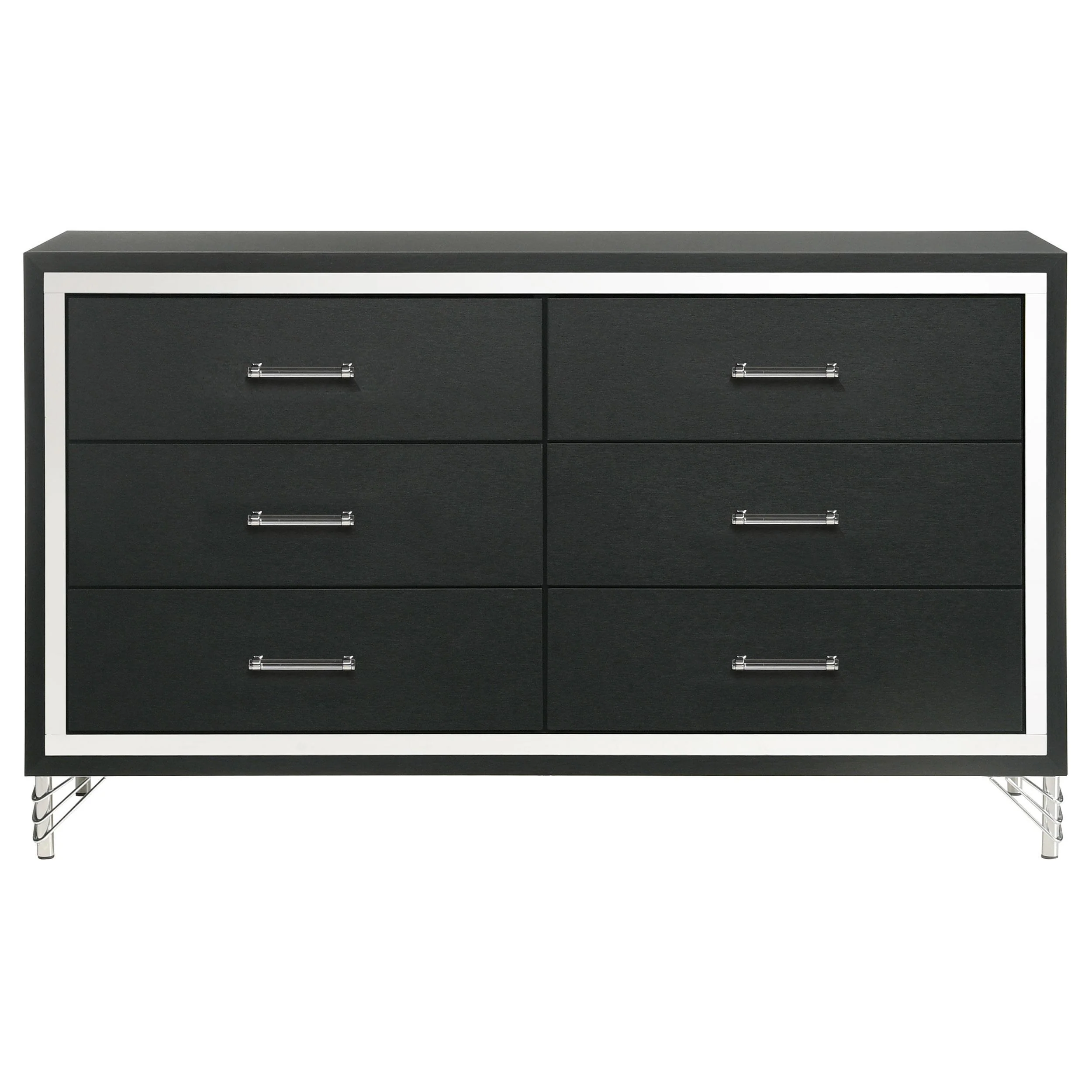 Coaster Furniture Lucia 224993 6-Drawer Dresser Cabinet - Black - Image 3