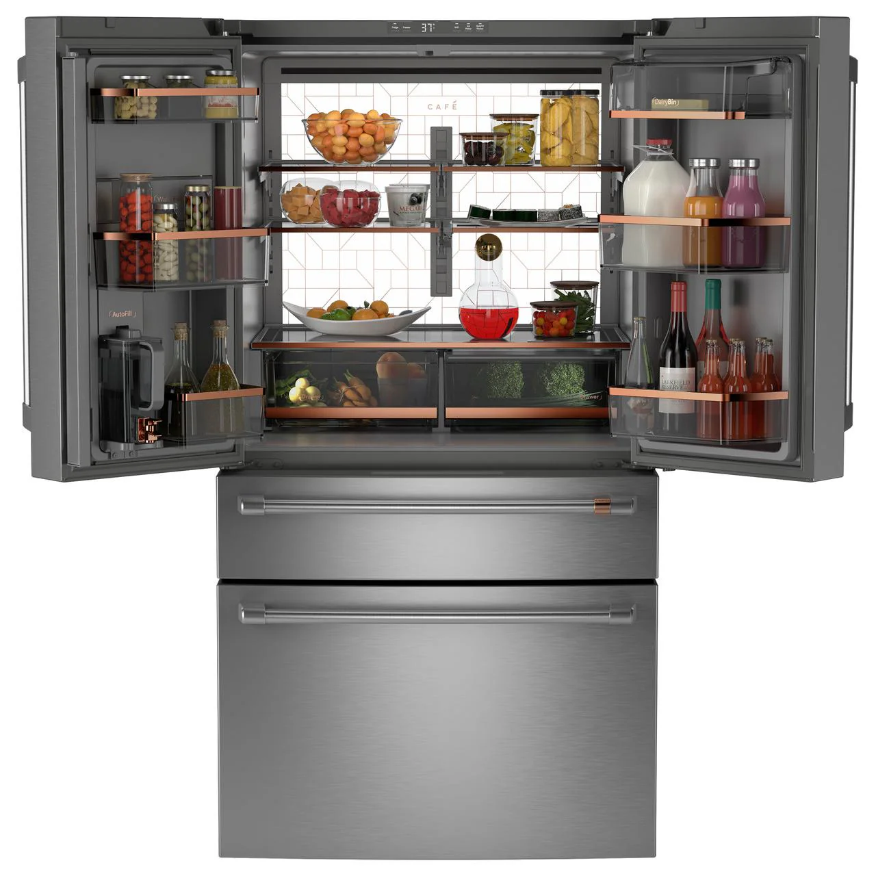 Café 36-inch, 23.2 Cu. Ft. Smart Counter-Depth 4-Door French-Door Refrigerator CJE23DP2WS1 - Image 2