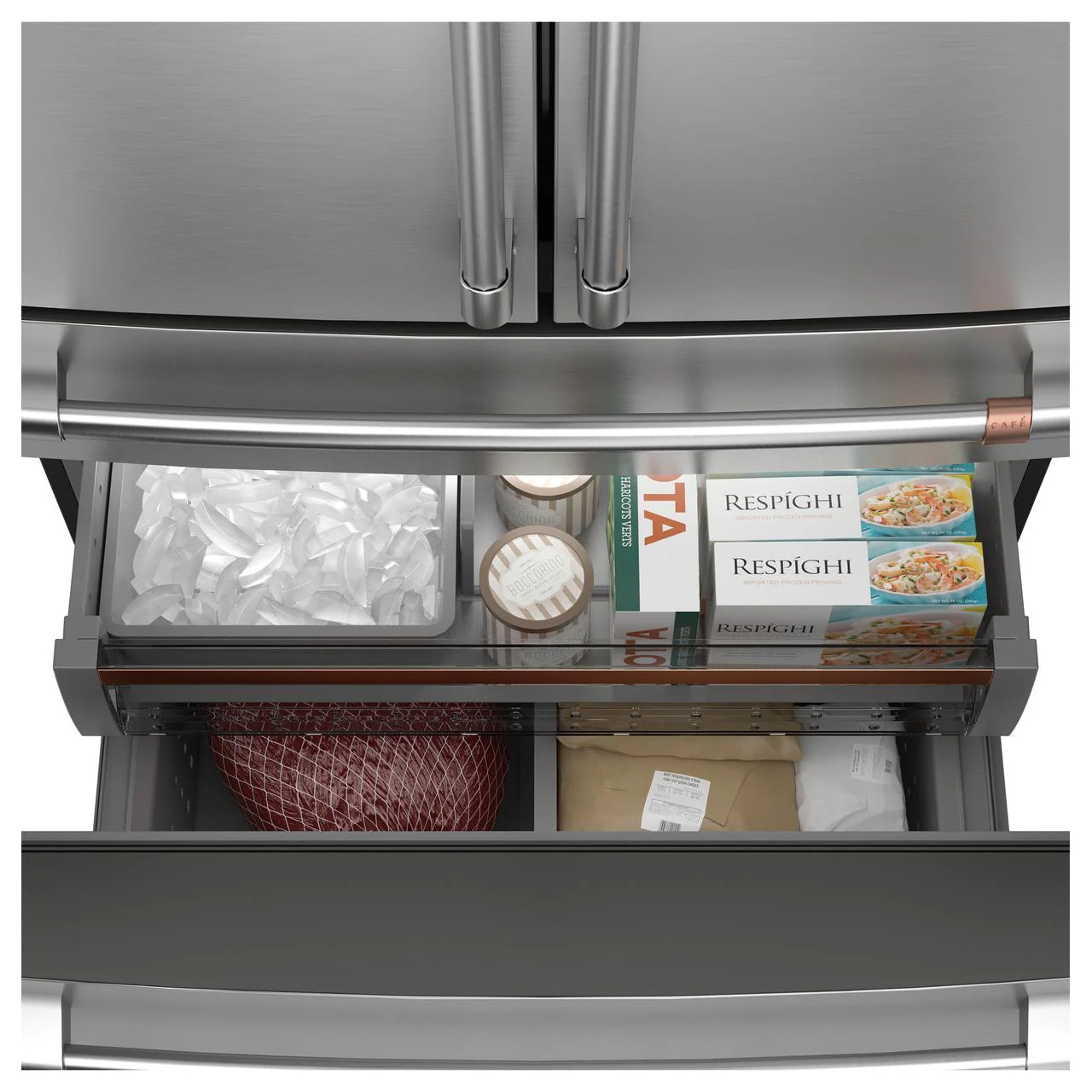 Café 36-inch, 23.2 Cu. Ft. Smart Counter-Depth 4-Door French-Door Refrigerator CJE23DP2WS1 - Image 3