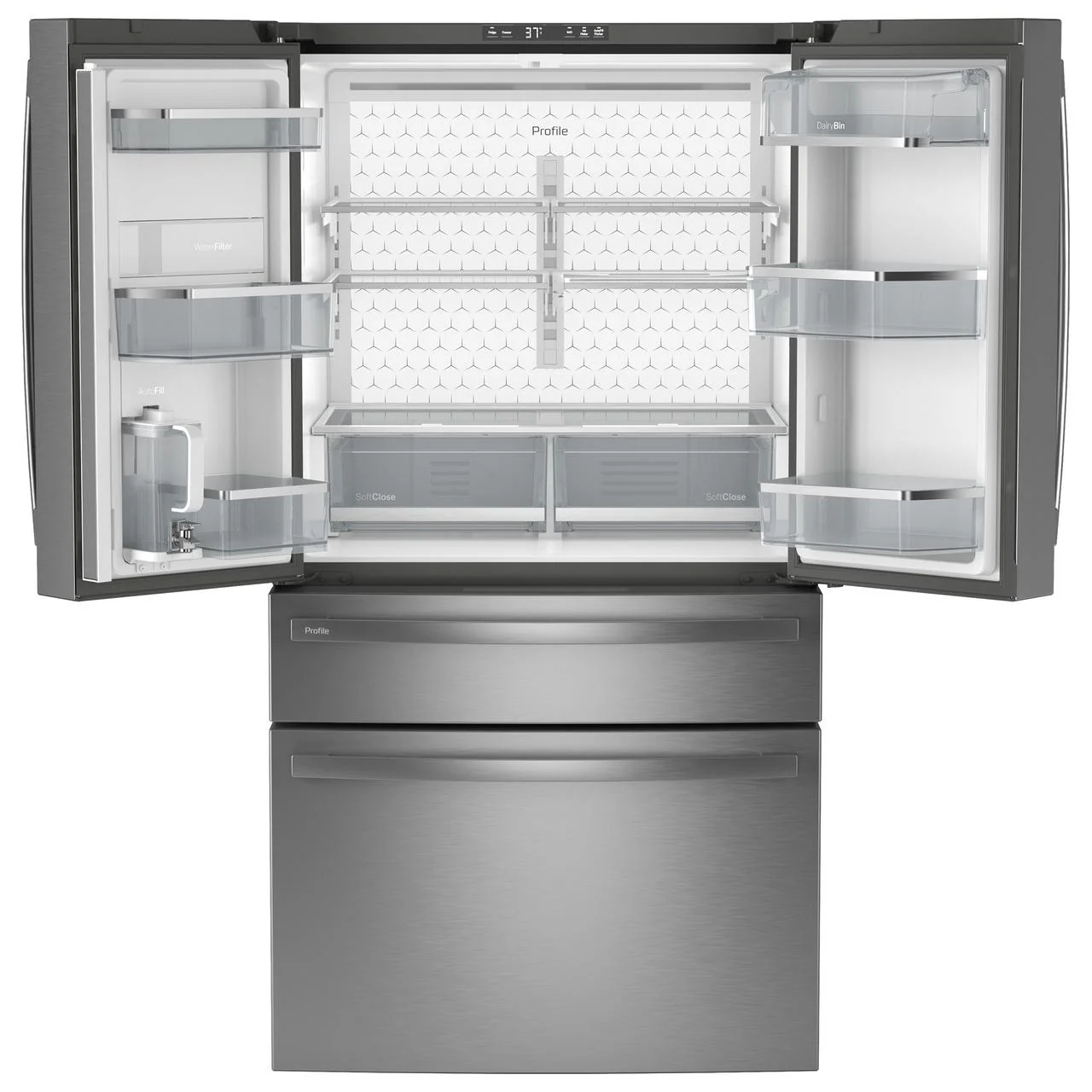 GE Profile 23.2 Cu. Ft. Smart Counter-Depth Fingerprint Resistant 4-Door French-Door Refrigerator PJE23BYWFS - Image 2