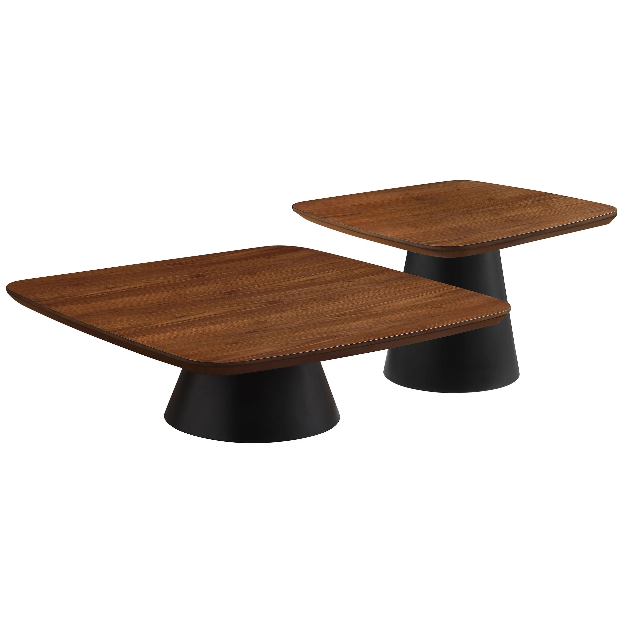 Coaster Furniture Eason 710010 2-piece Coffee Table – Set Walnut and Black