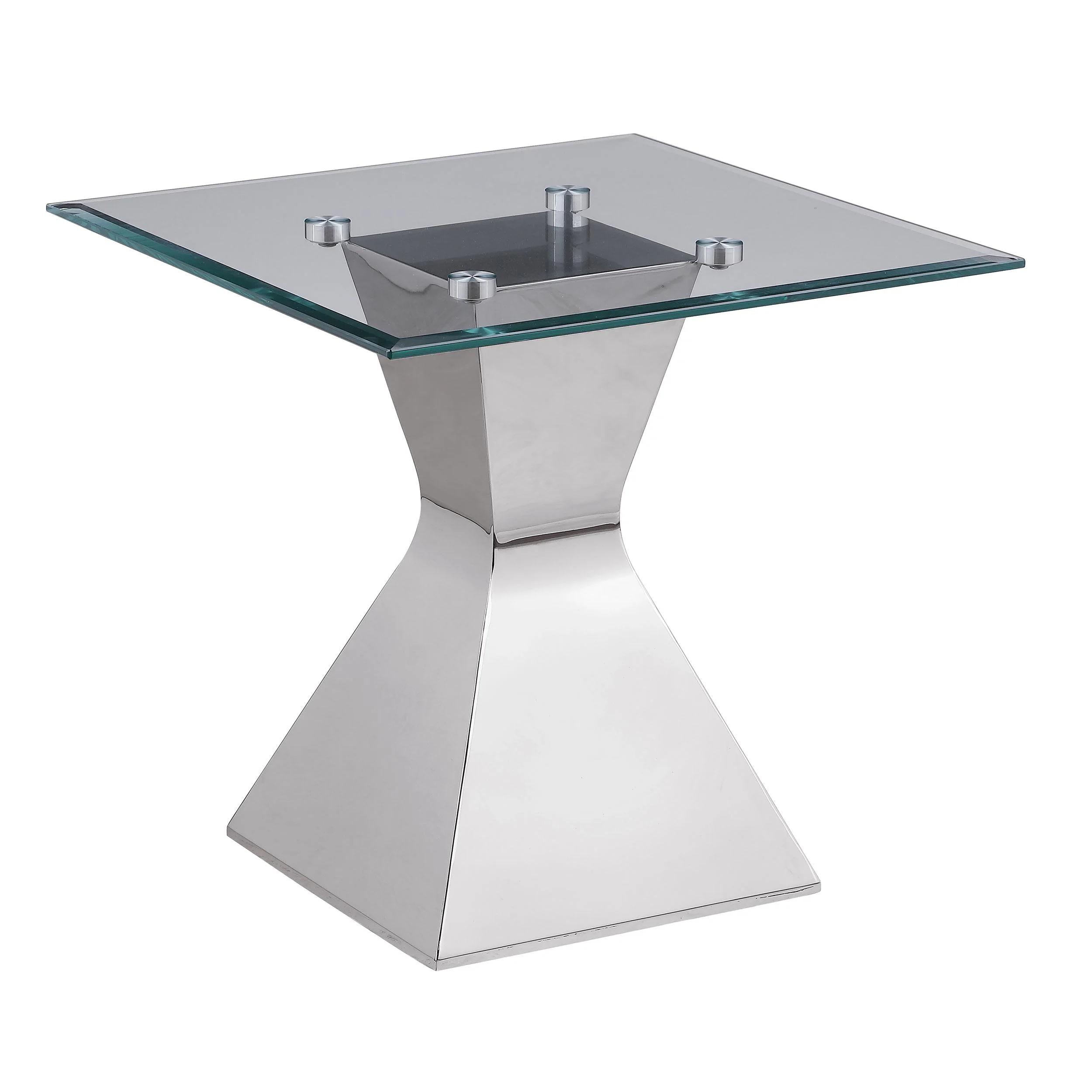 Coaster Furniture Jenny 710207 Glass Top Stainless Steel Side End Table – Chrome