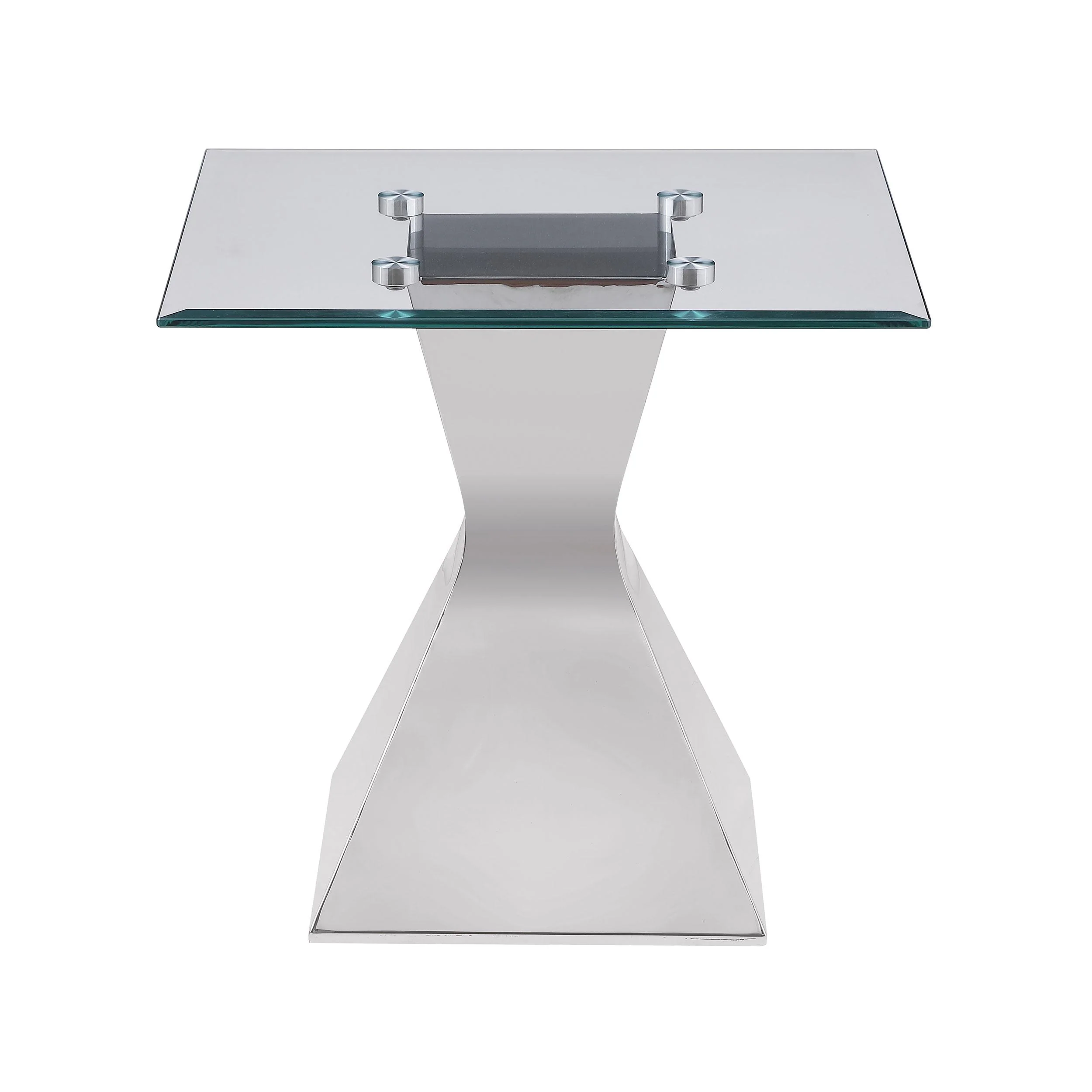 Coaster Furniture Jenny 710207 Glass Top Stainless Steel Side End Table - Chrome - Image 3