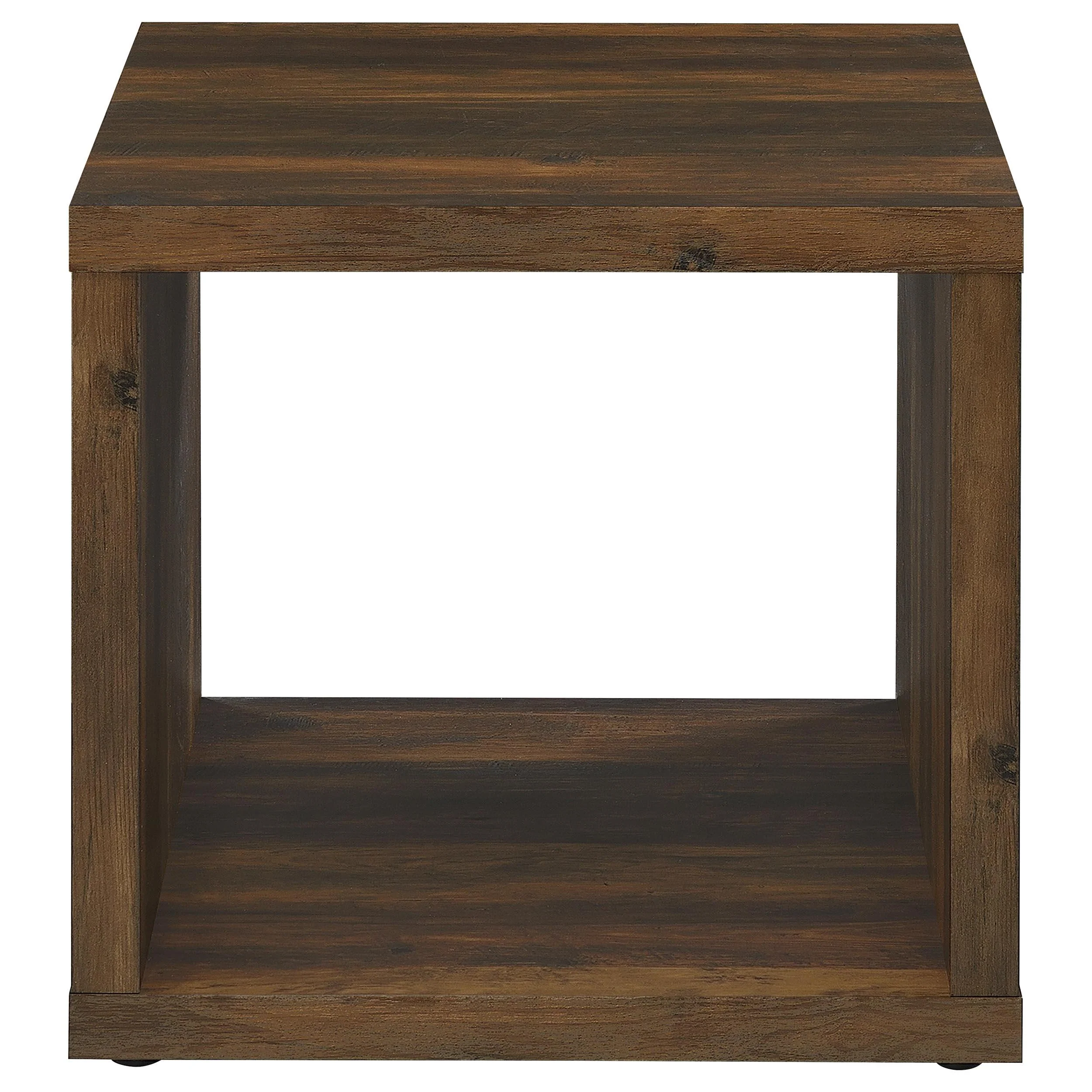 Coaster Furniture Frisco 710507 Square Engineered Wood Side End Table - Dark Pine - Image 3
