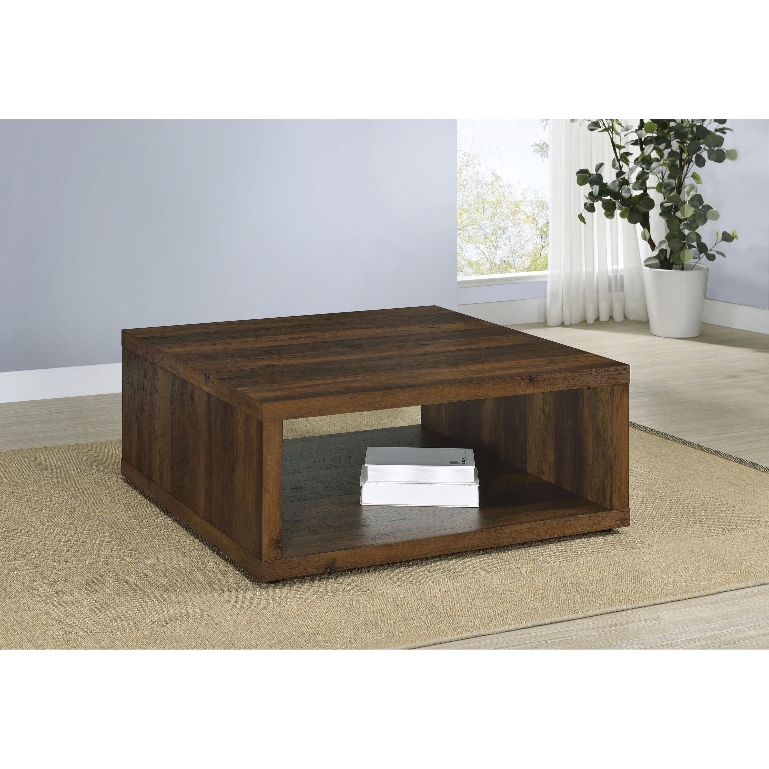 Coaster Furniture Frisco 710508 Square Engineered Wood Coffee Table - Dark Pine - Image 2