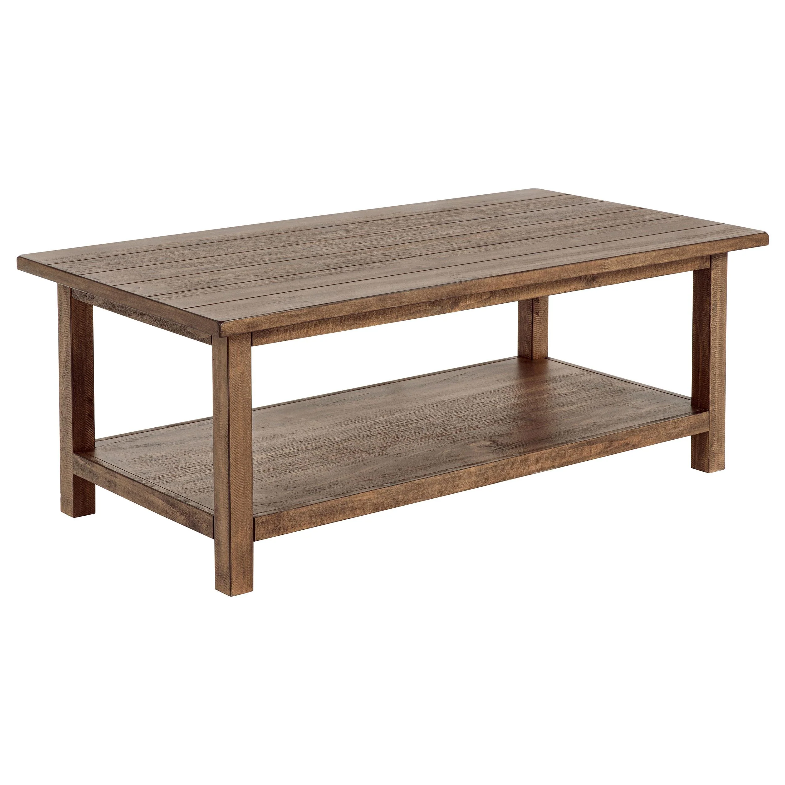 Coaster Furniture Payne 710548 Wood Coffee Table with Shelf – Distressed Brown