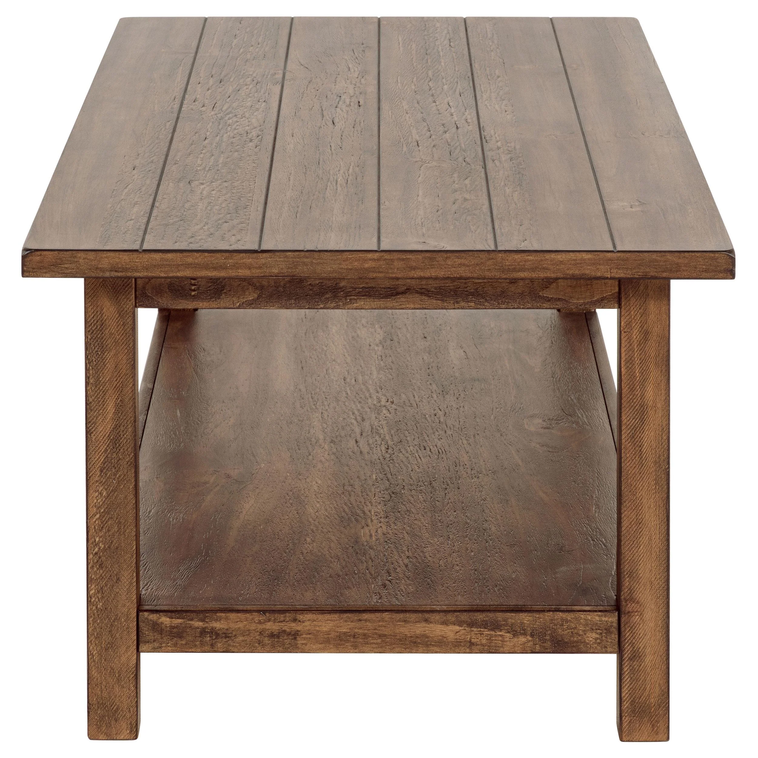Coaster Furniture Payne 710548 Wood Coffee Table with Shelf - Distressed Brown - Image 3