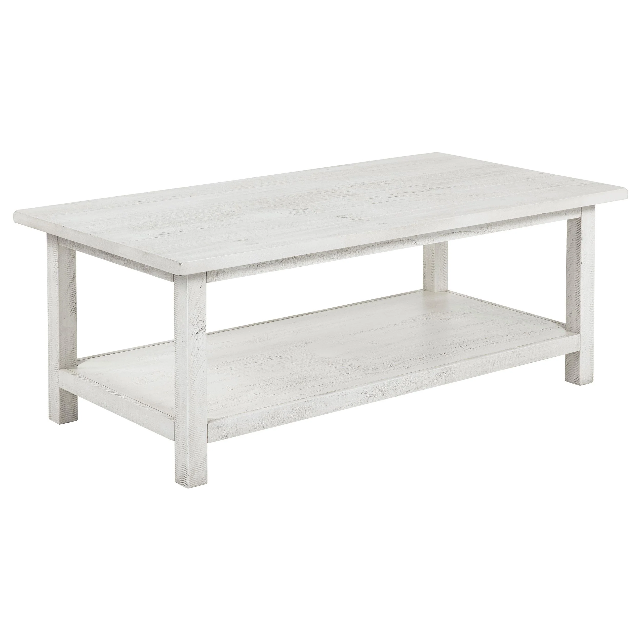 Coaster Furniture Payne 710558 Wood Coffee Table with Shelf – Distressed White