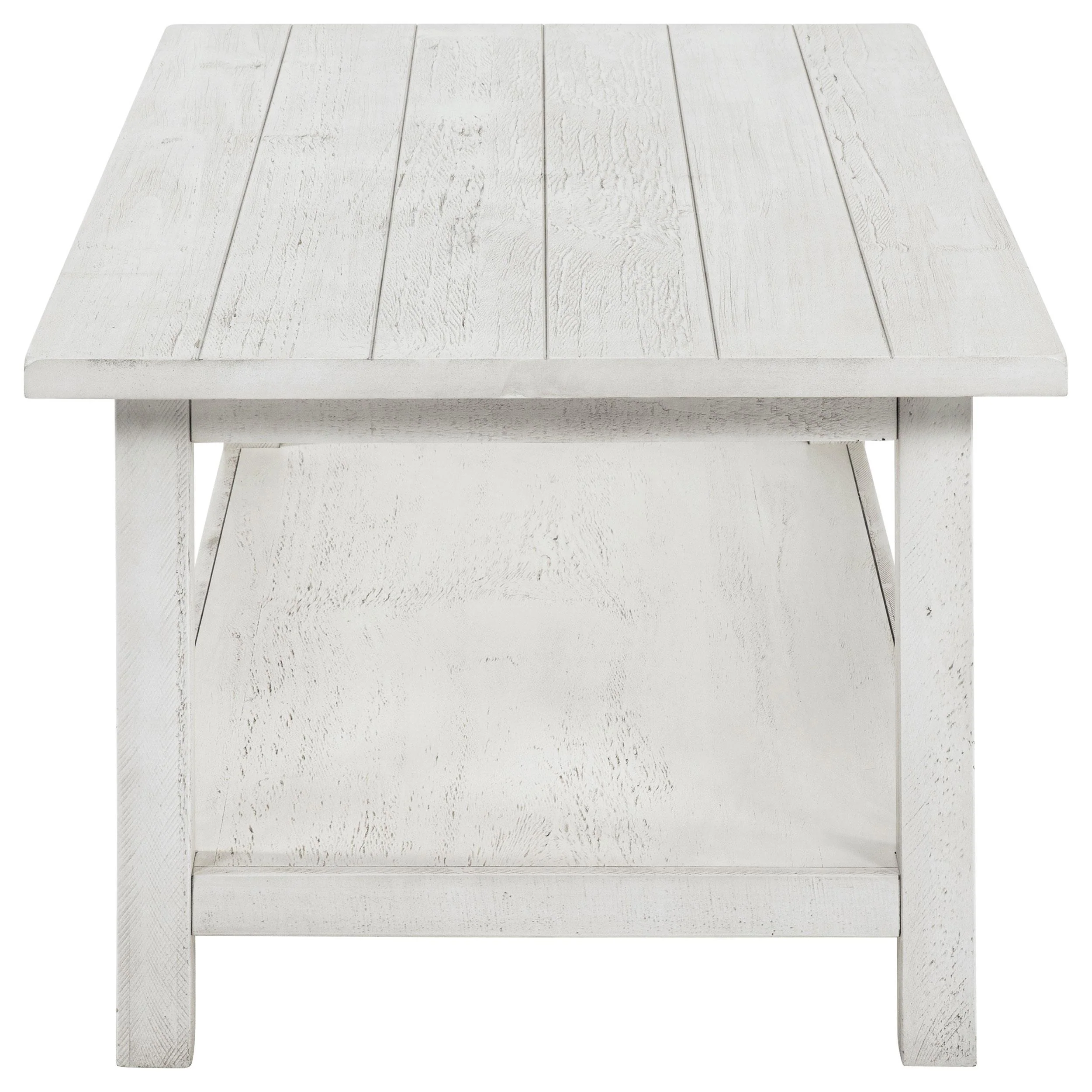 Coaster Furniture Payne 710558 Wood Coffee Table with Shelf - Distressed White - Image 3