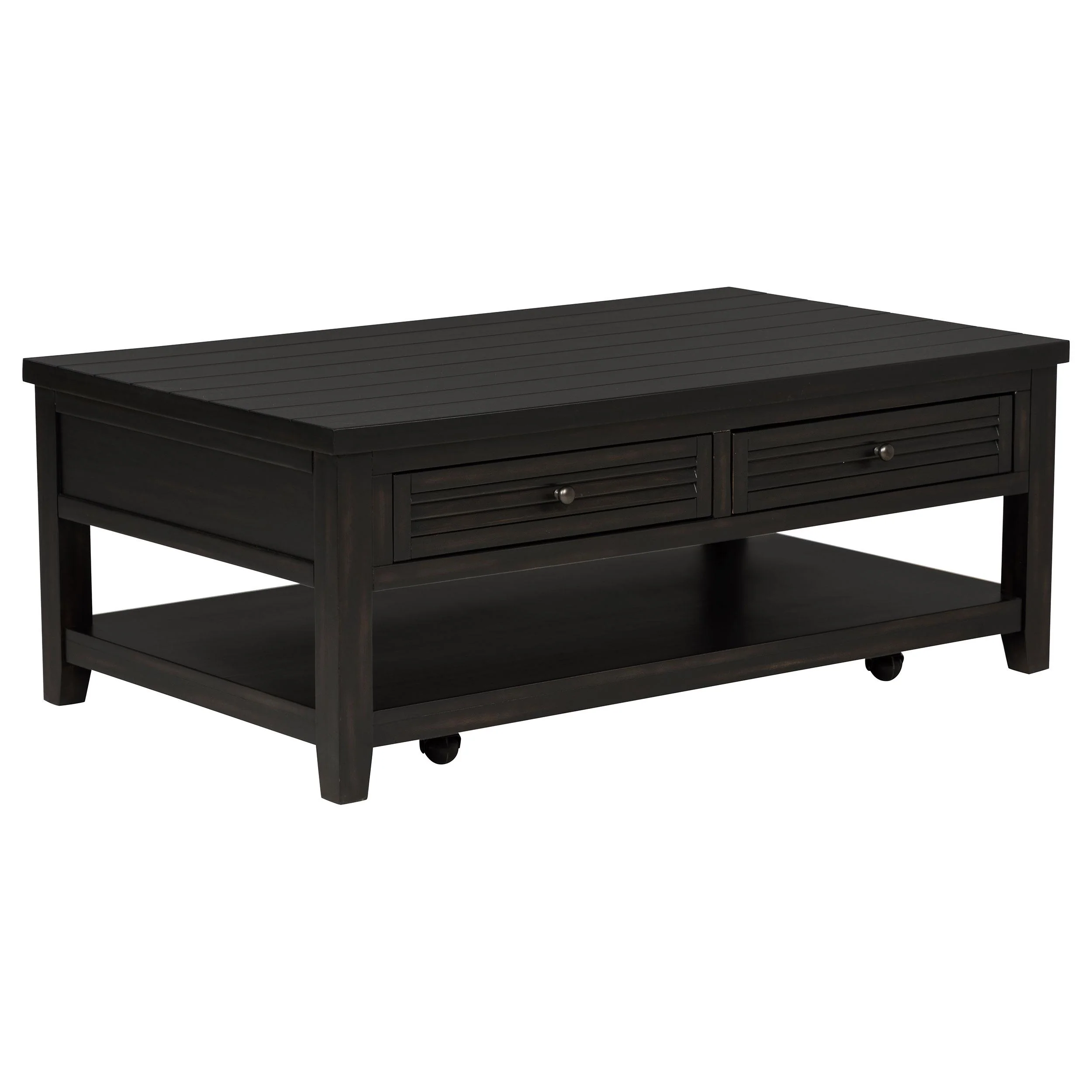 Coaster Furniture Concord 710578 2-Drawer Rectangular Coffee Table – Distressed Java