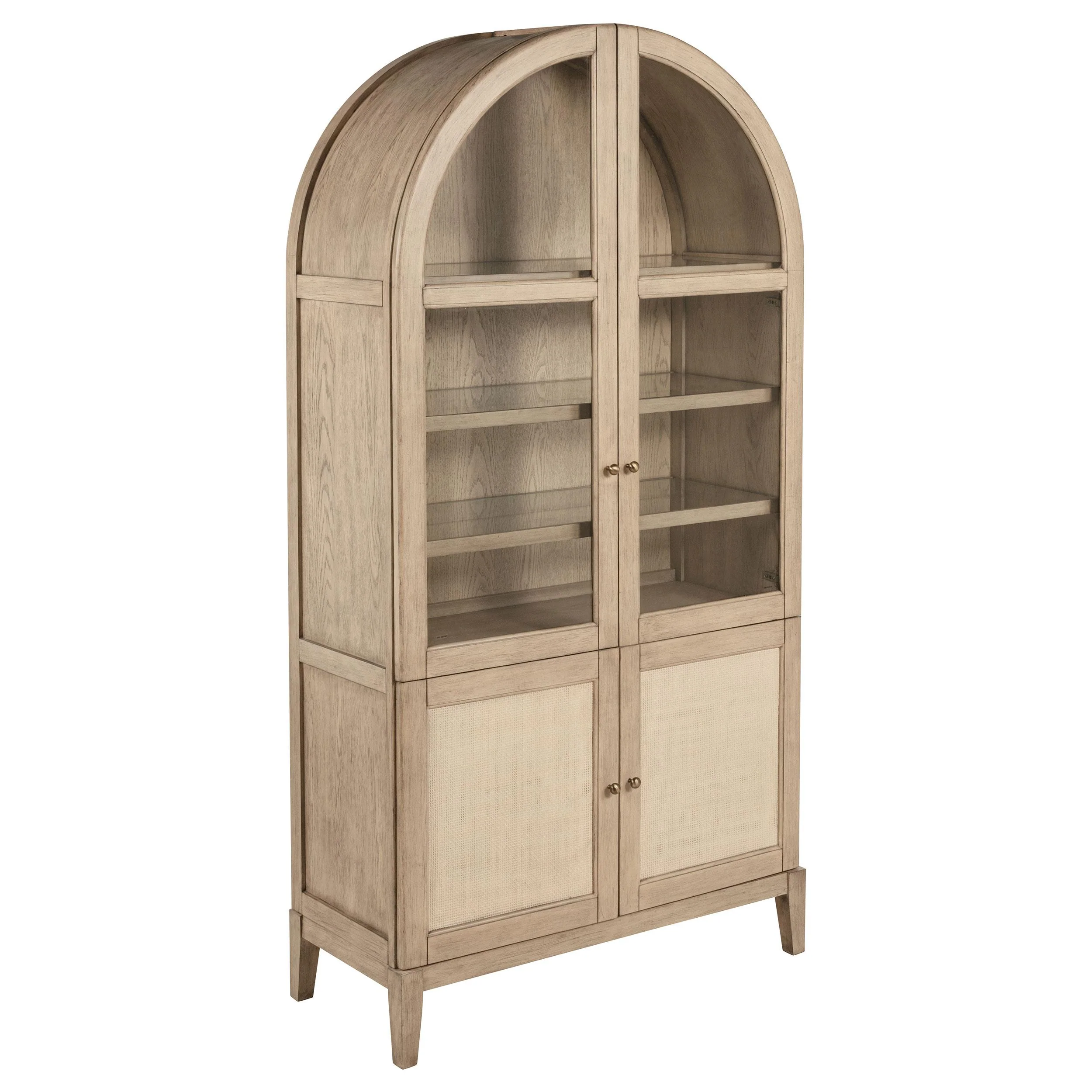 Coaster Furniture Kailani 109386 4-Door Cane Dining Vitrine Display Cabinet – Beige Oak
