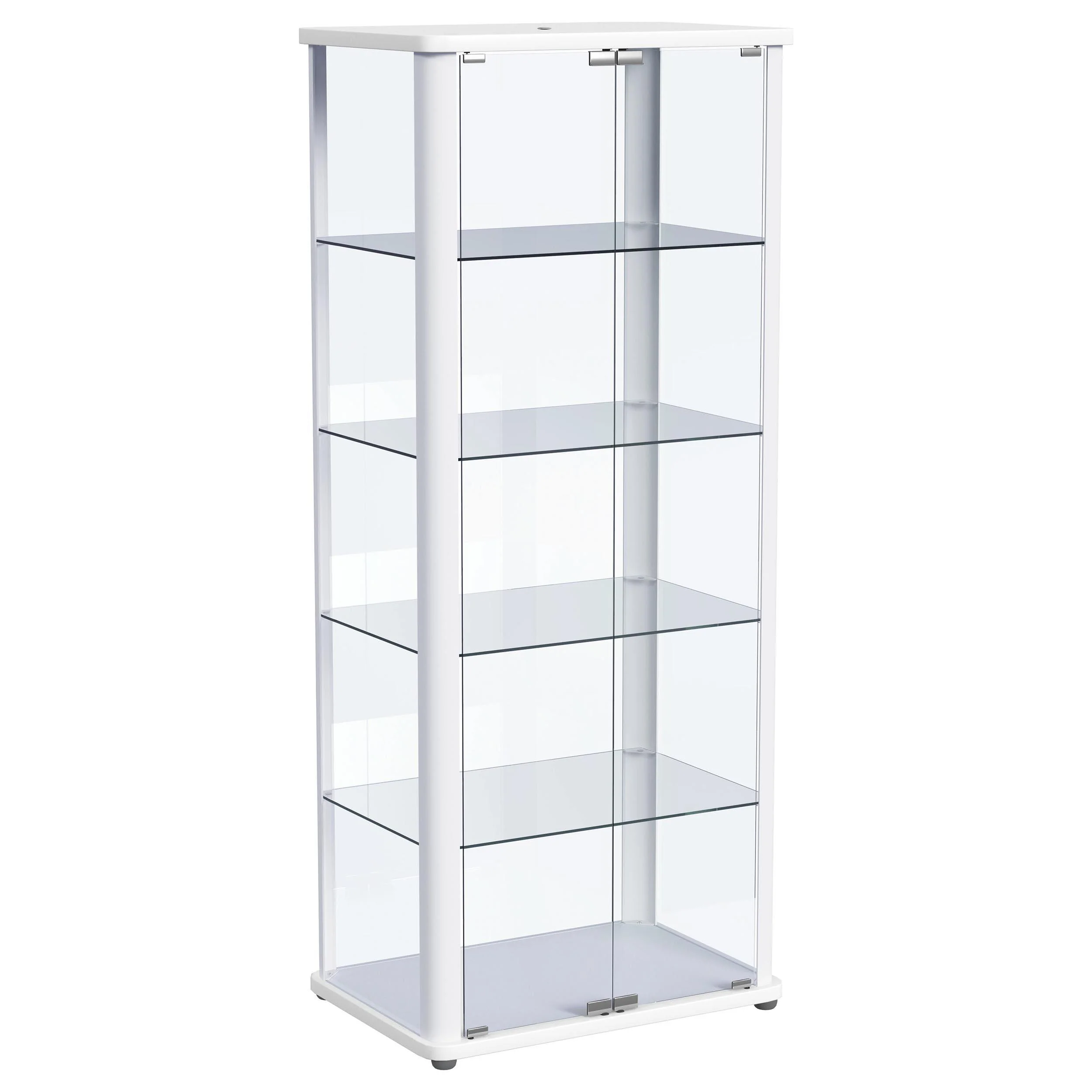 Coaster Furniture Aero 950399 5-shelf Display Curio Cabinet with LED Lighting – White