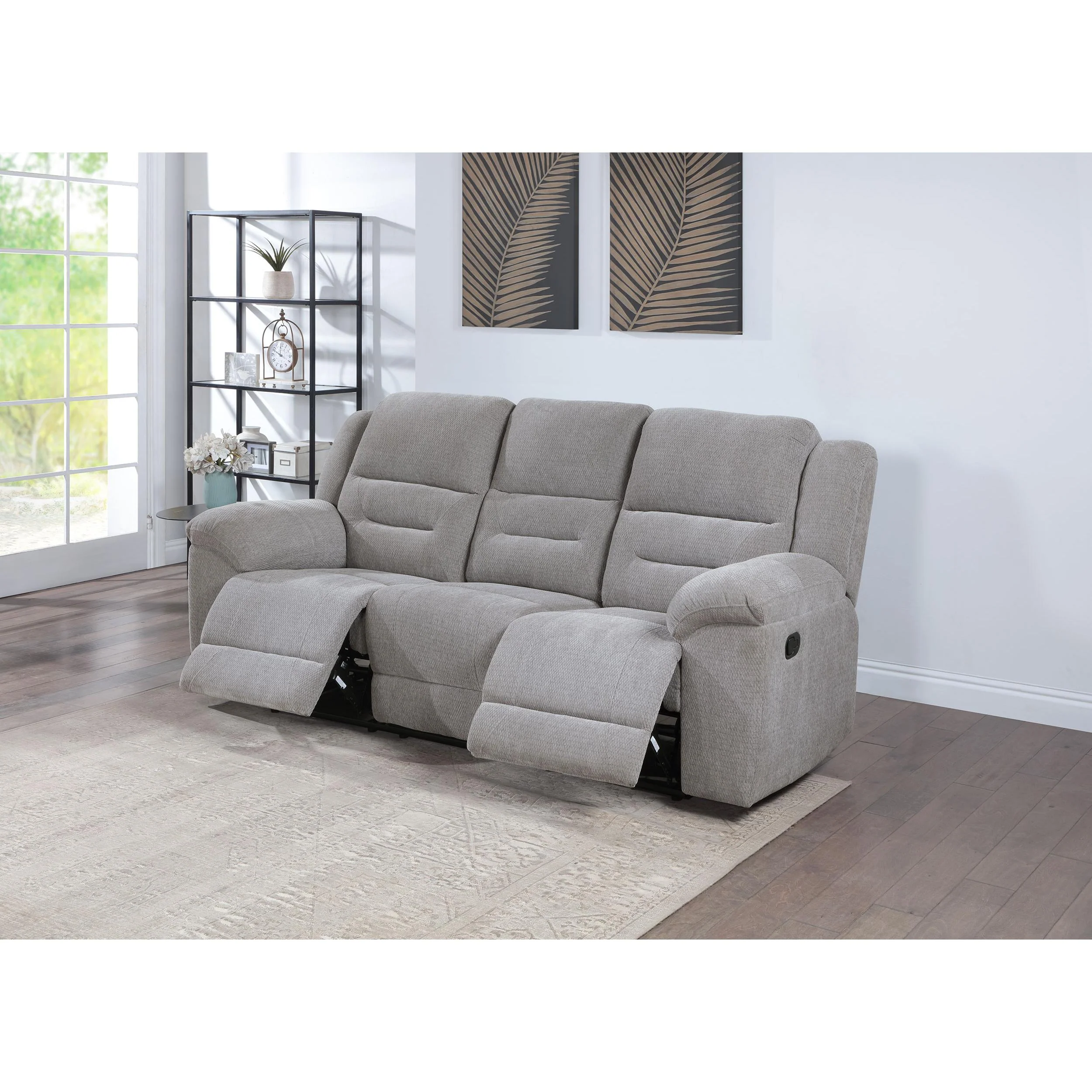 Coaster Furniture Gilson 602551 Chenille Upholstered Reclining Sofa - Grey - Image 3