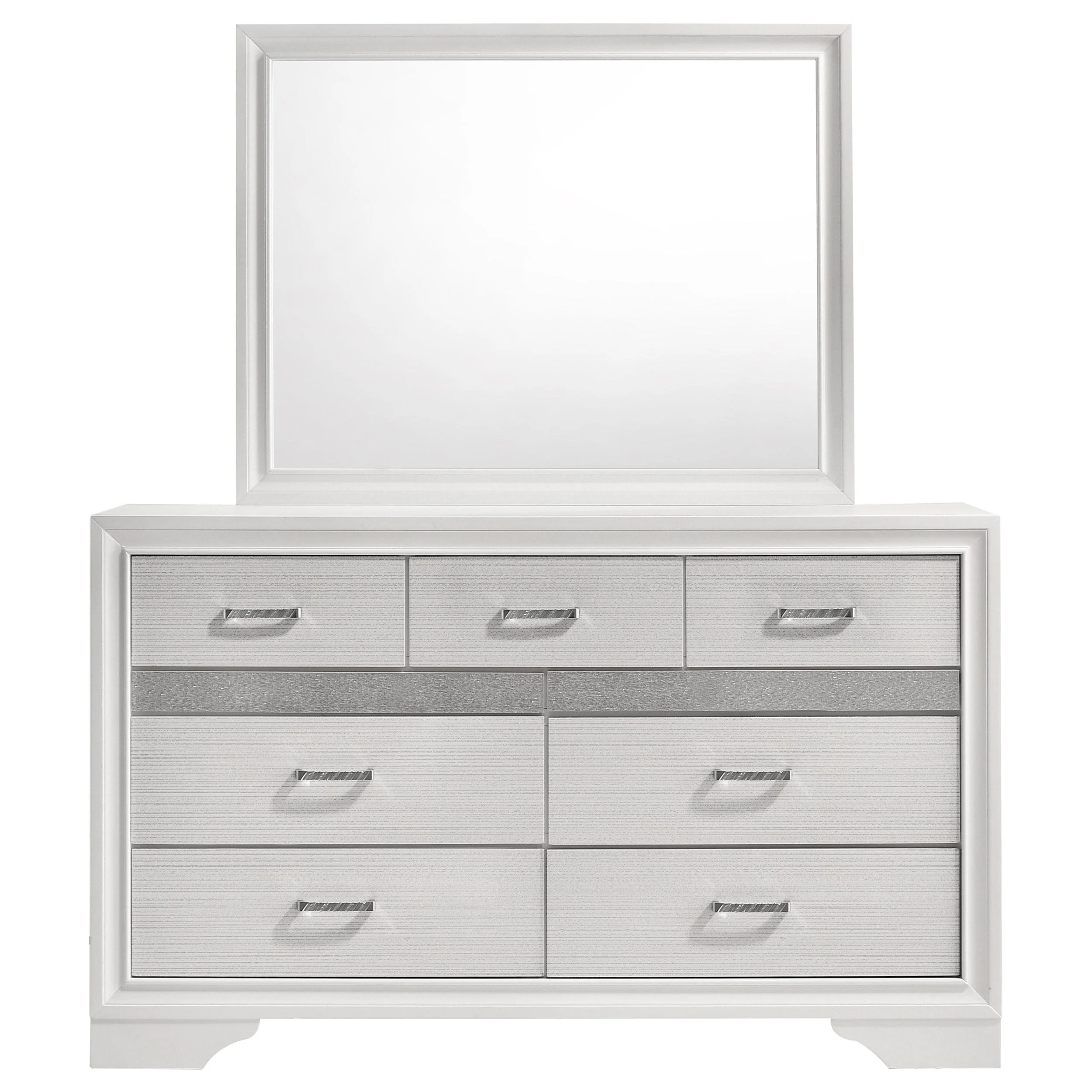 Coaster Furniture Miranda 205113M 7-Drawer Dresser with Mirror - White - Image 3