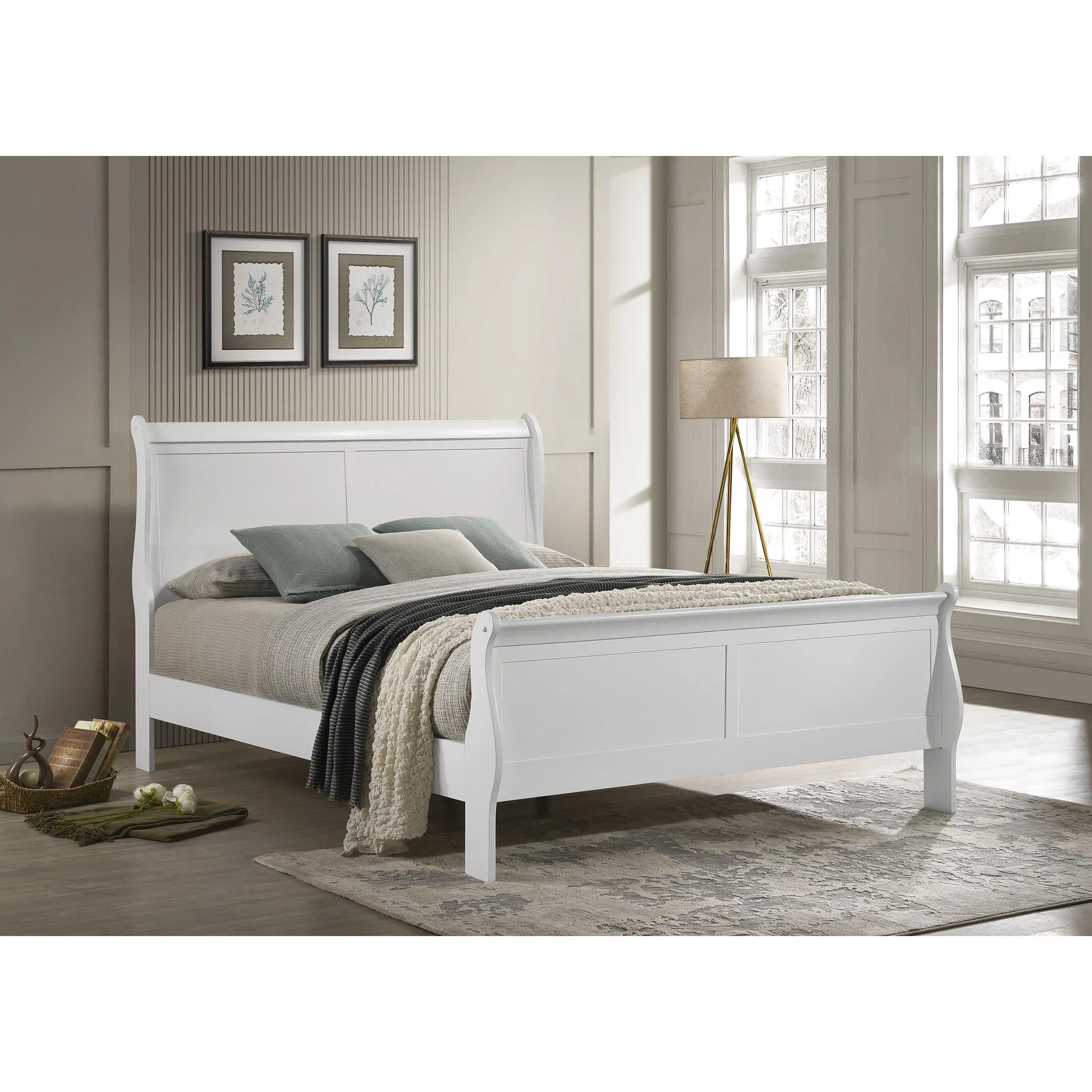 Coaster Furniture Louis Philippe 202441F 47-inch Full Sleigh Panel Bed - White - Image 2